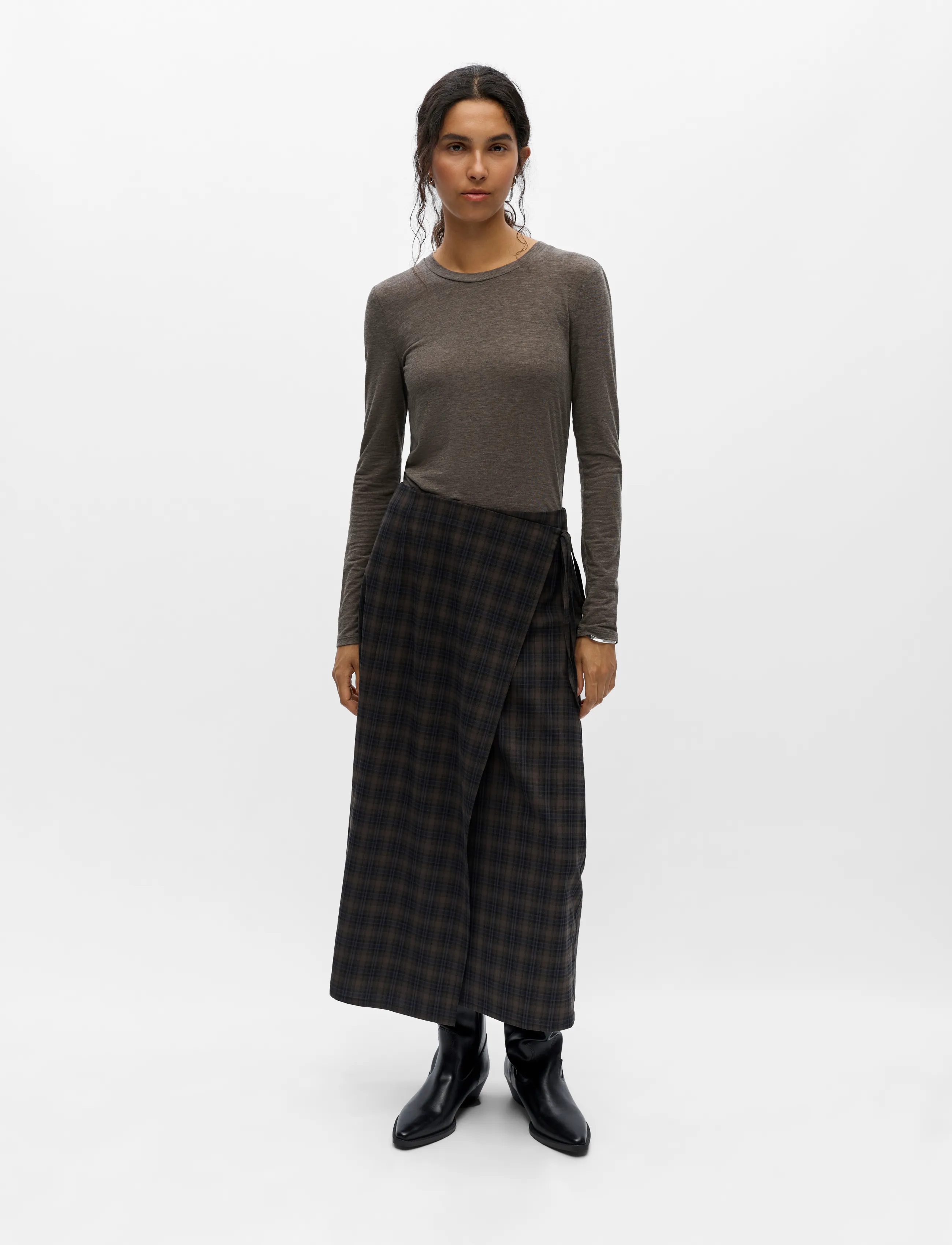 Object - OBJSOLEY REESE RE MIDI WRAP SKIRT 146 - slå-om-nederdele - carafe - 5