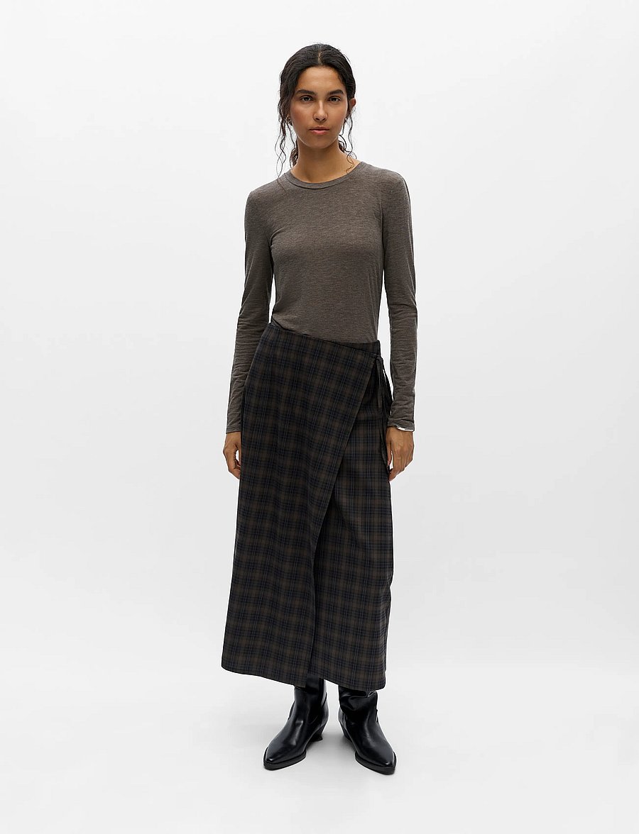 Object - OBJSOLEY REESE RE MIDI WRAP SKIRT 146 - slå-om-nederdele - carafe - 5