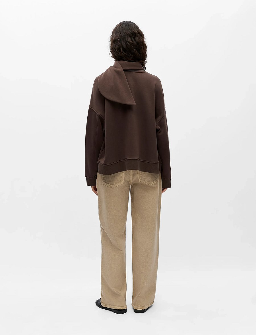 Object - OBJARINA L/S OZ TIE SWEATSHIRT NOOS - seal brown - 2