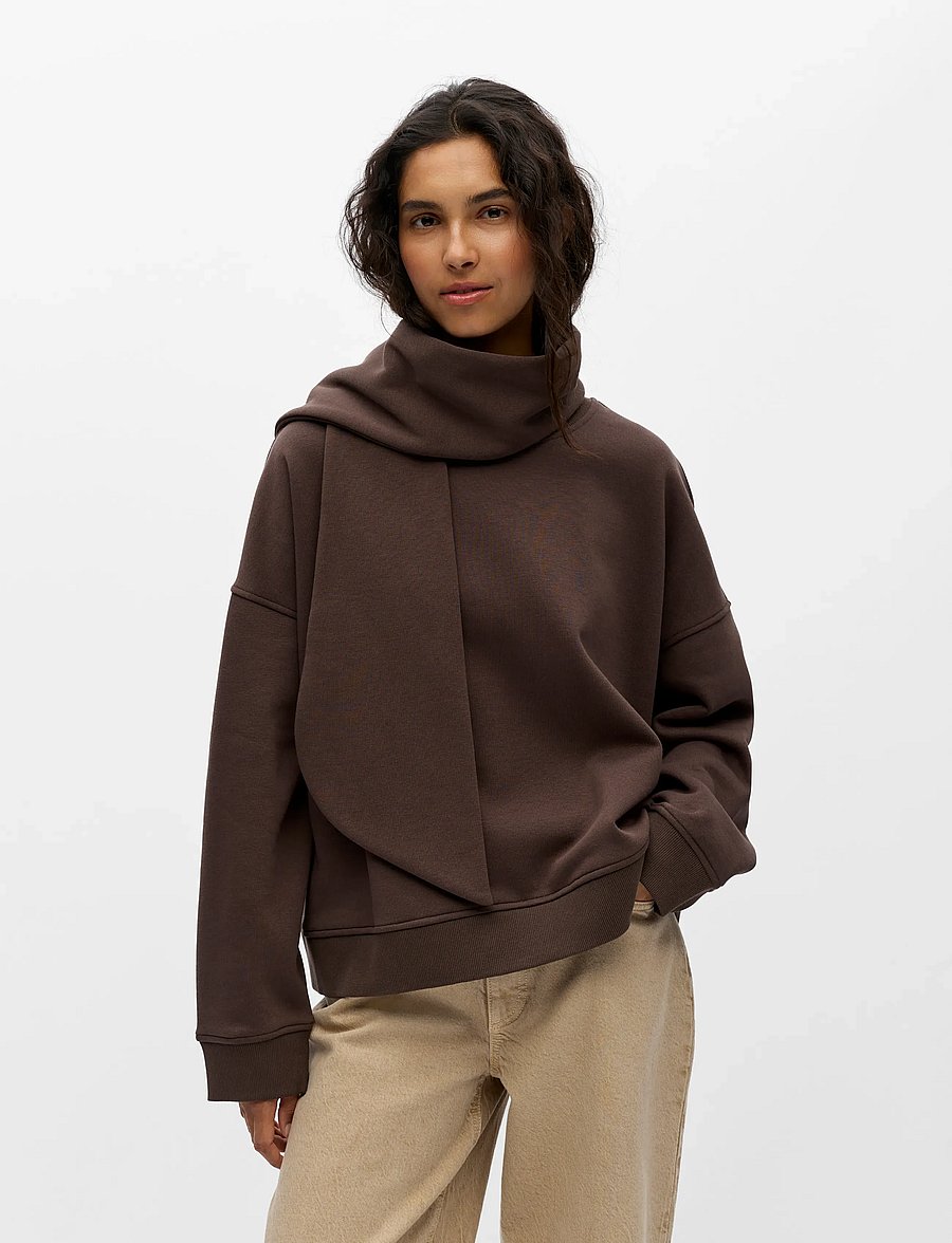 Object - OBJARINA L/S OZ TIE SWEATSHIRT NOOS - seal brown - 3
