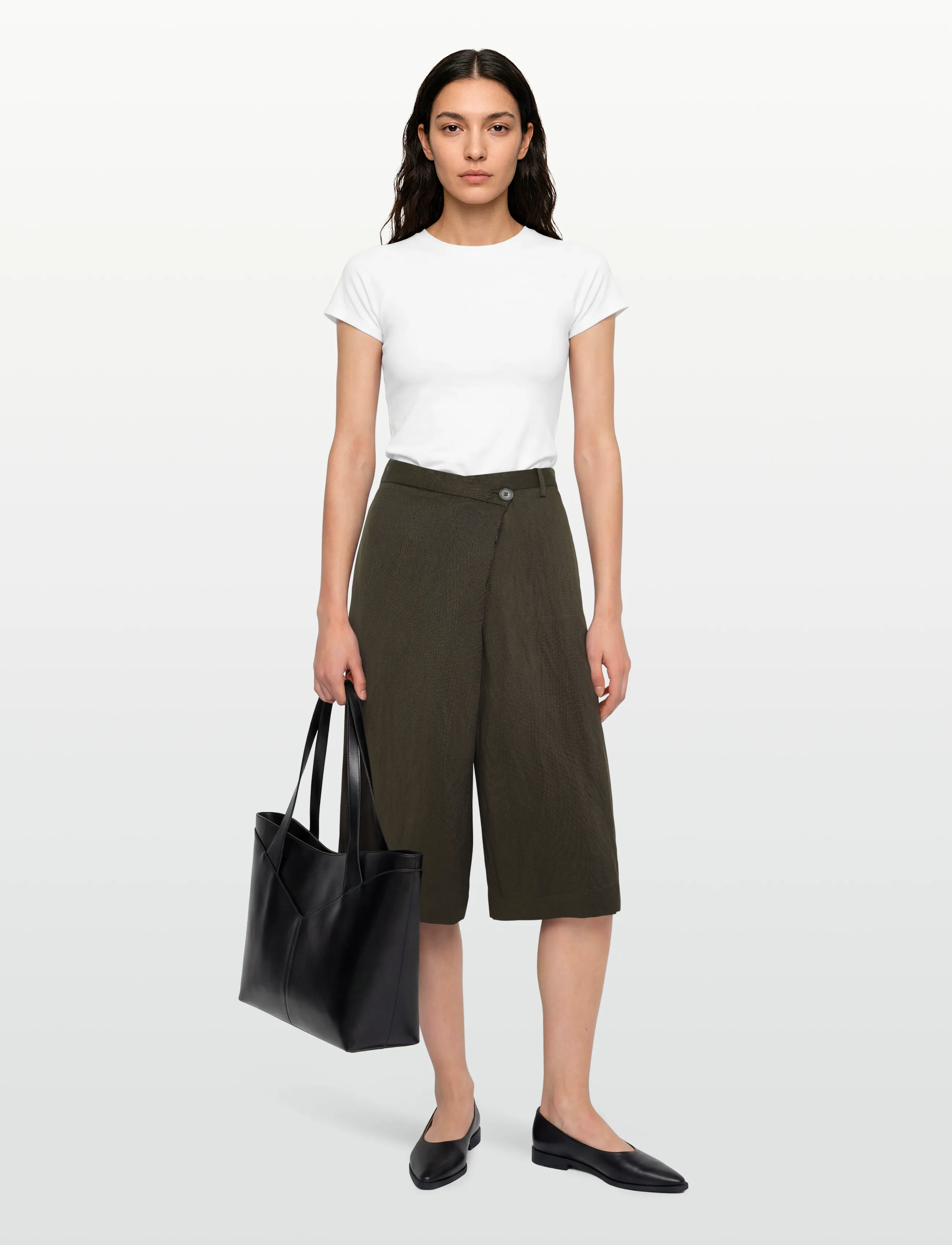 Object Objnolia Lo Mw Wrap Bamuda Shorts 146, 38, Brown, Shorts > Bermudas, Dame