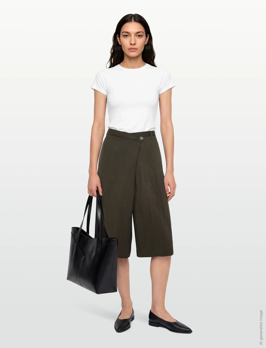 Object - OBJNOLIA LO MW WRAP BAMUDA SHORTS 146 - bermuda püksid - seal brown - 0