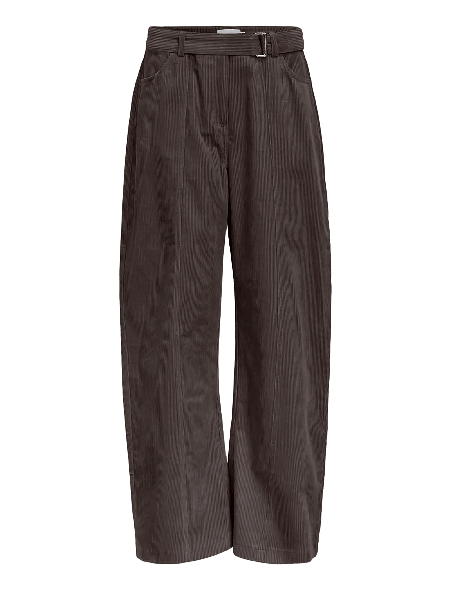Object - OBJPELLA MW WIDE PANT 146 - bukser med brede ben - seal brown - 0