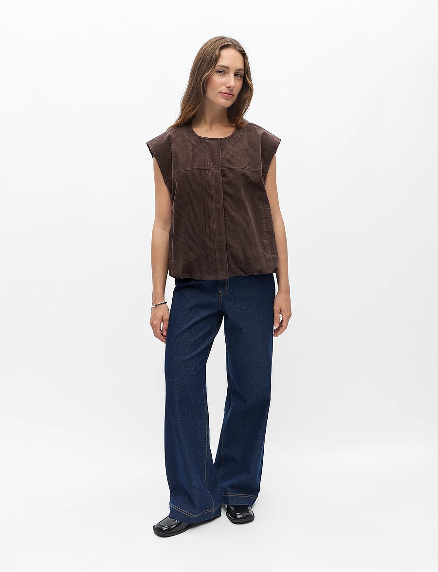 Object - OBJPELLA LO WAISTCOAT 146 - kevadjoped - seal brown - 0