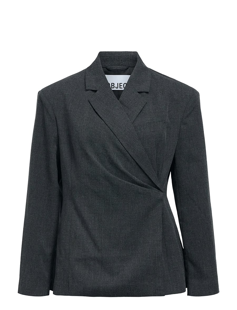 Object - OBJCANTO L/S SLI BLAZER 146 - einreihige blazer - dark grey melange - 1