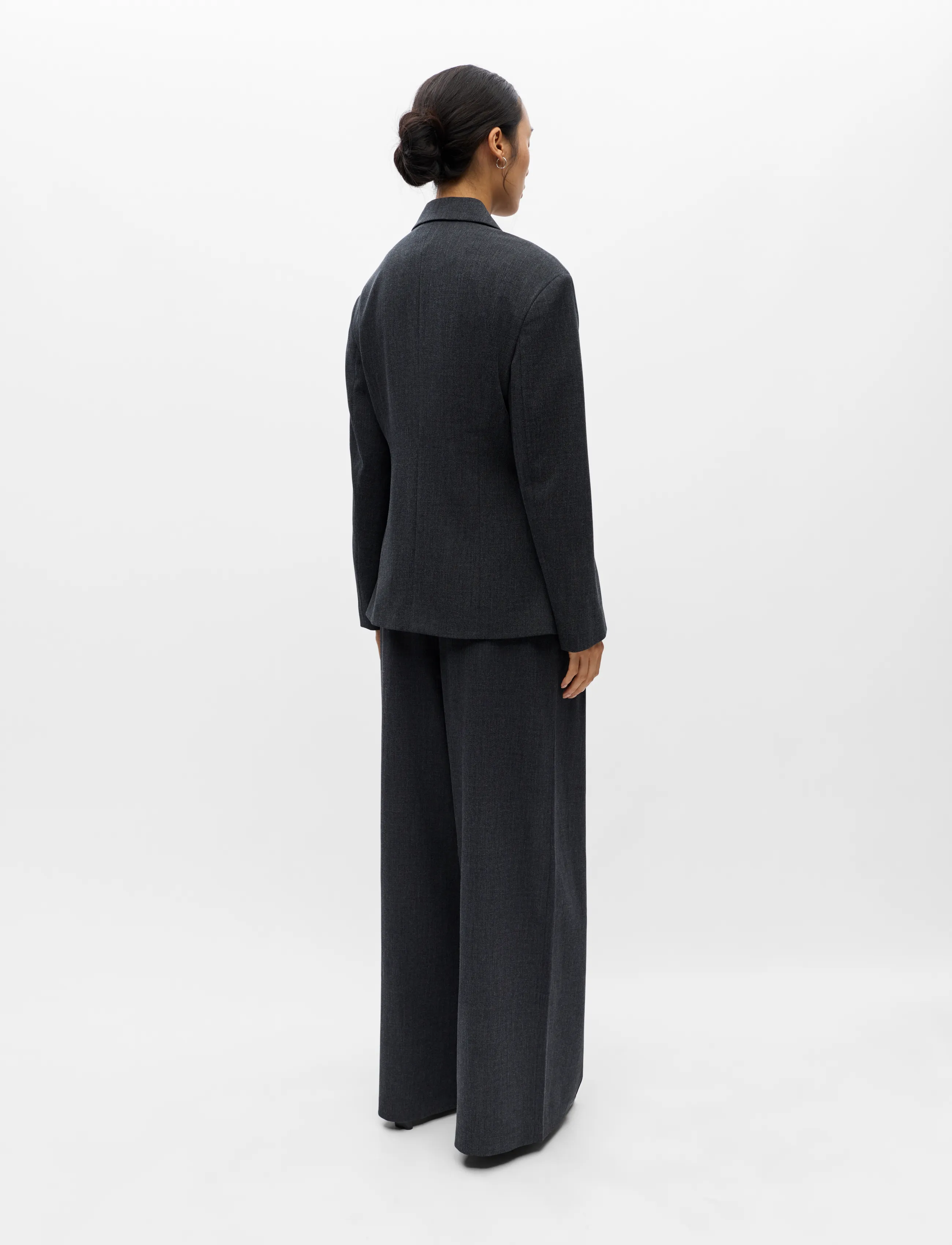 Object - OBJCANTO L/S SLI BLAZER 146 - einreihige blazer - dark grey melange - 2