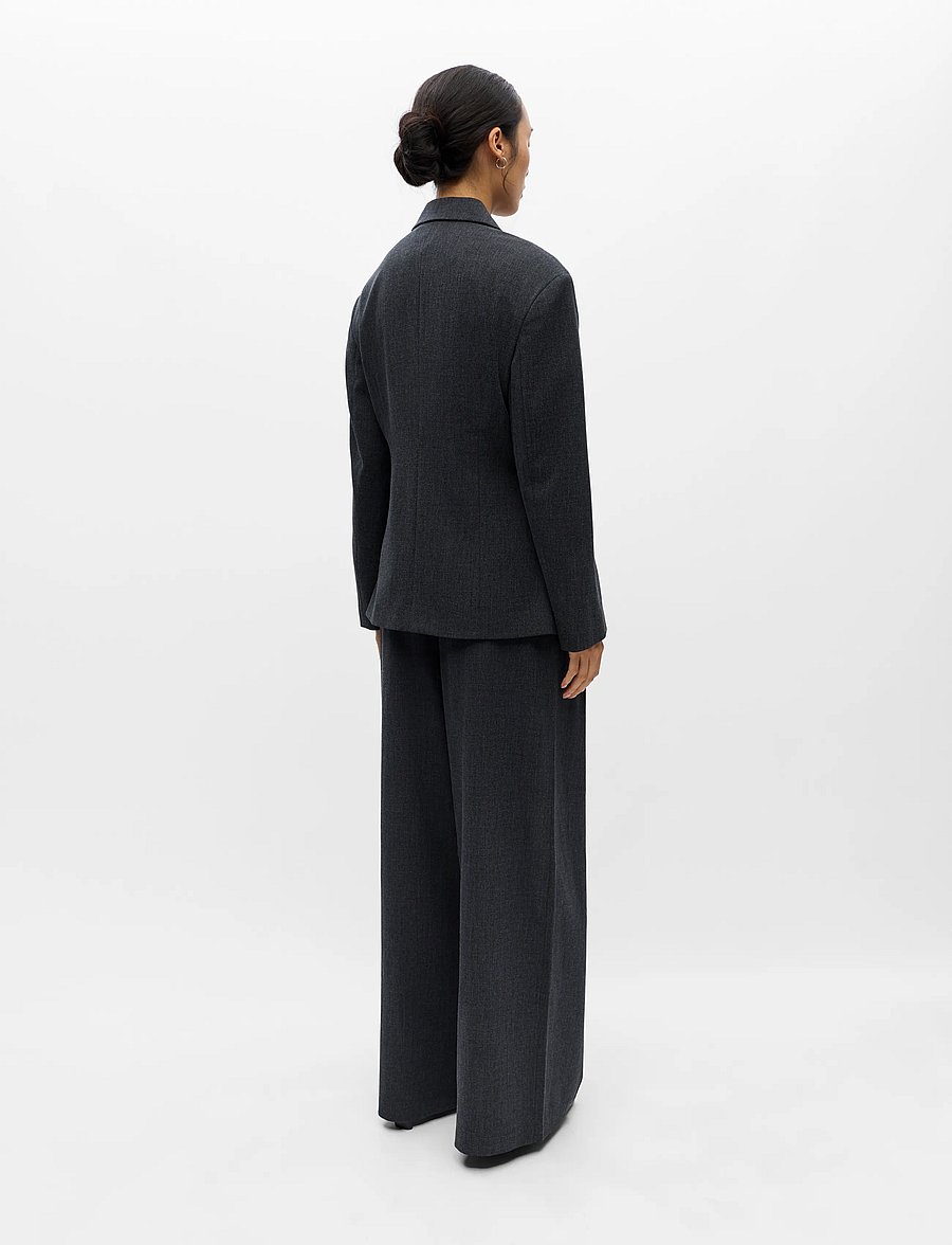 Object - OBJCANTO L/S SLI BLAZER 146 - einreihige blazer - dark grey melange - 2