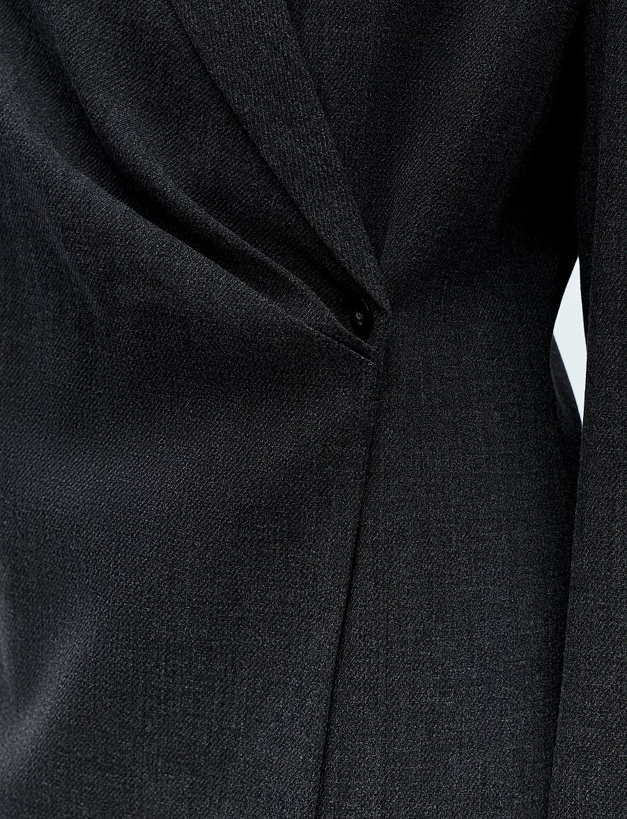 Object - OBJCANTO L/S SLI BLAZER 146 - einreihige blazer - dark grey melange - 4