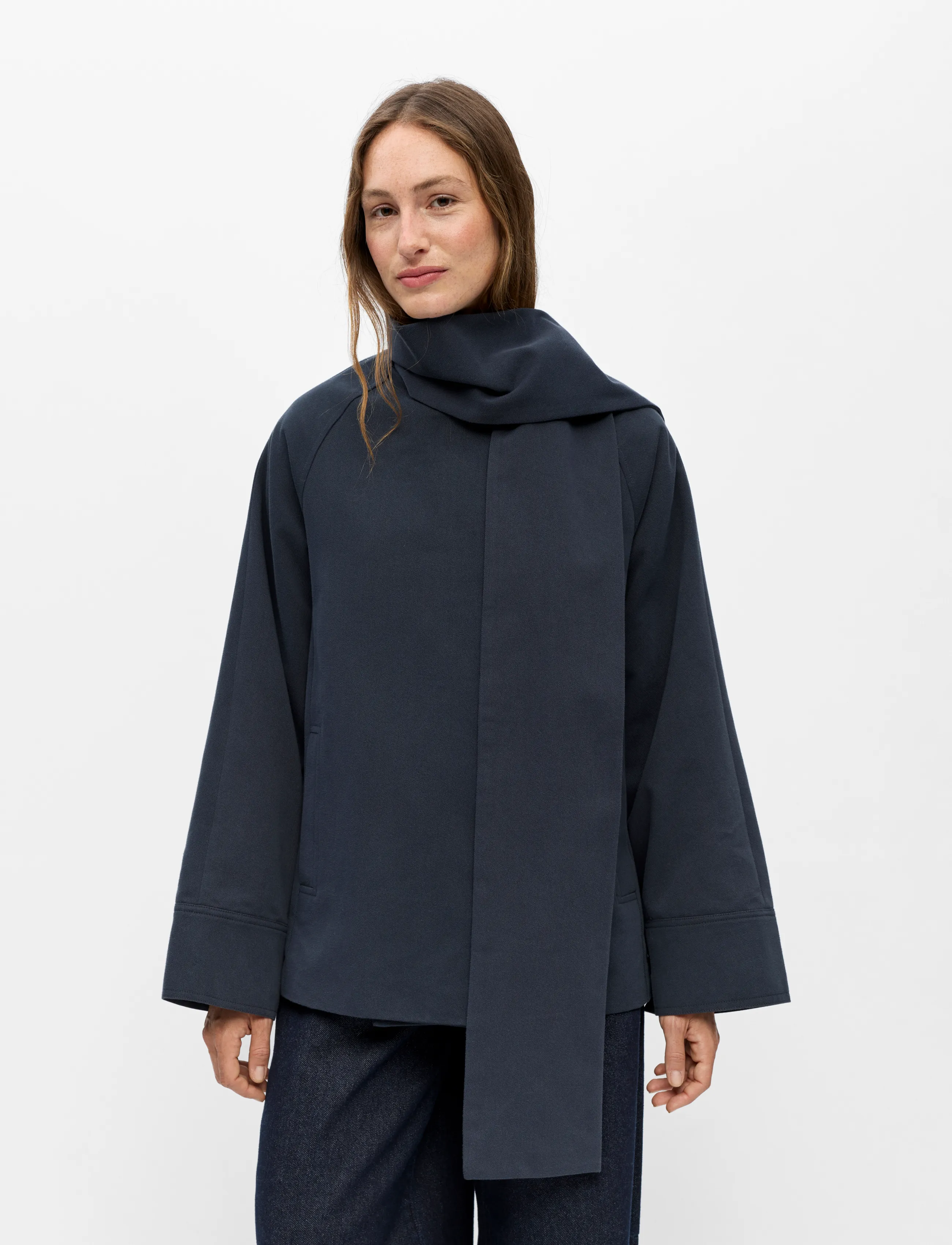 Object OBJTELA L/S SCARF JACKET 146 - Object - SKY CAPTAIN / navy
