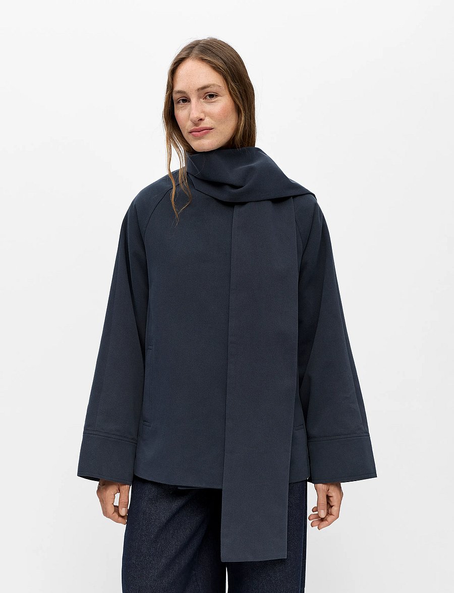 Object - OBJTELA L/S SCARF JACKET 146 - forårsjakker - sky captain - 0