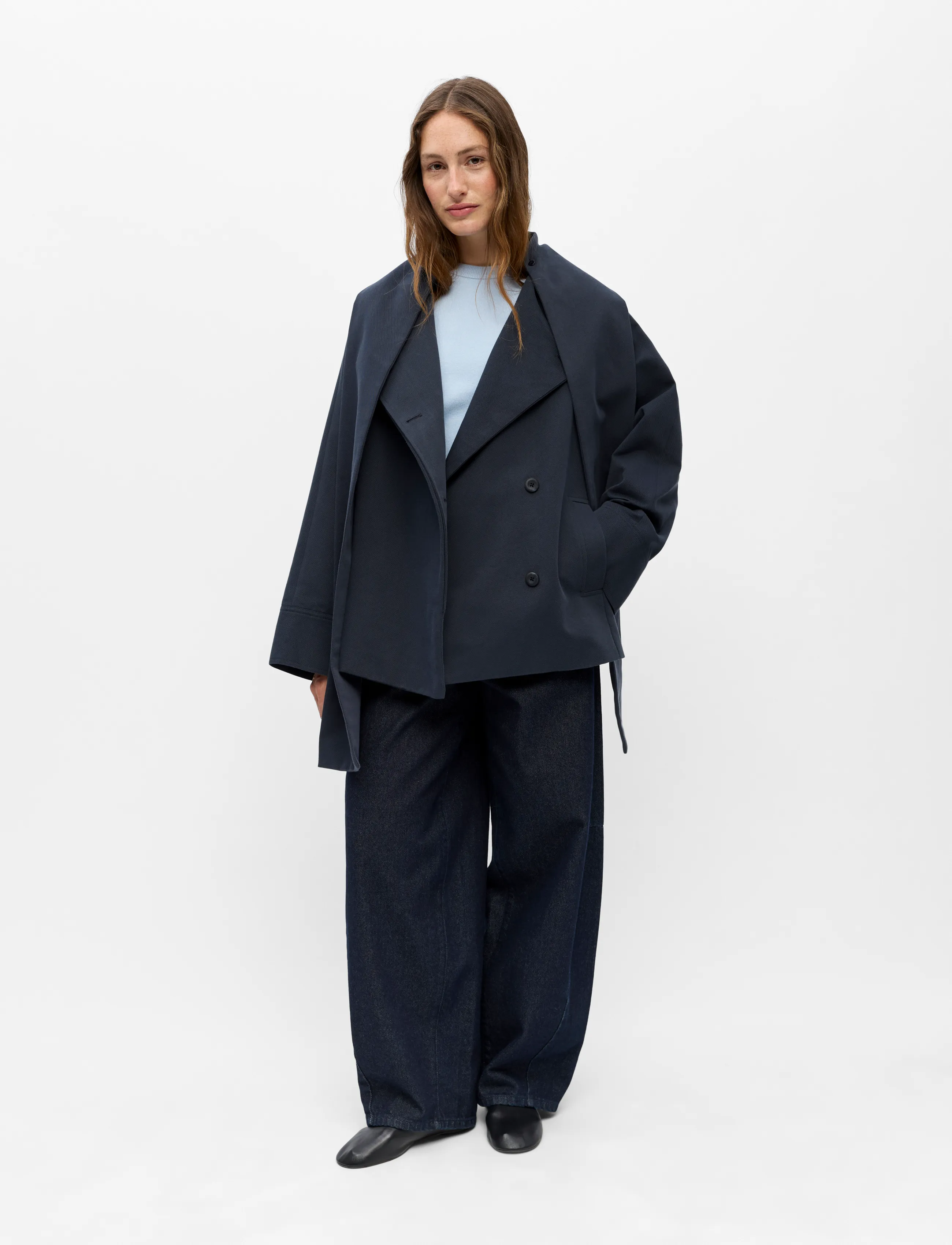 Object - OBJTELA L/S SCARF JACKET 146 - forårsjakker - sky captain - 4