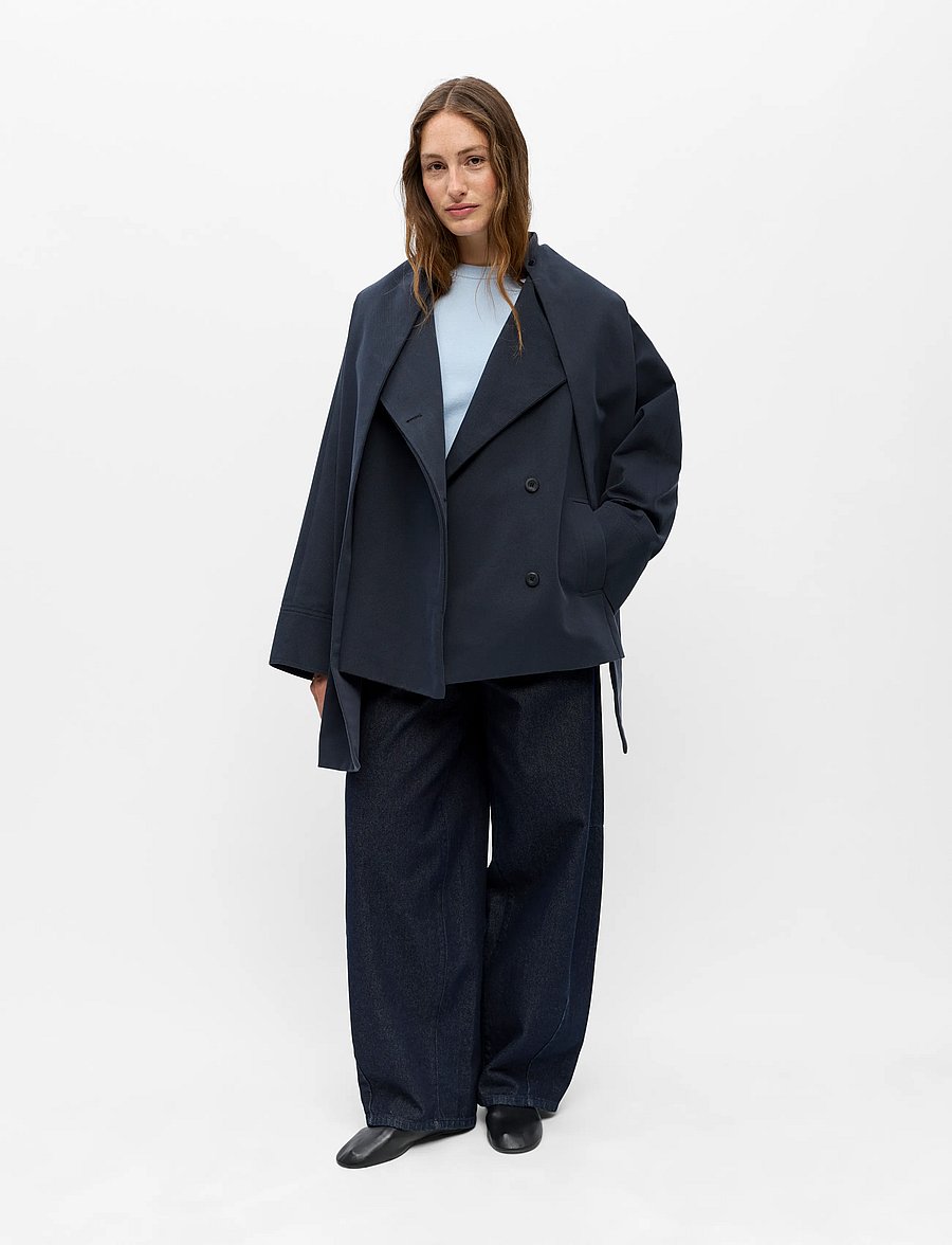 Object - OBJTELA L/S SCARF JACKET 146 - forårsjakker - sky captain - 4