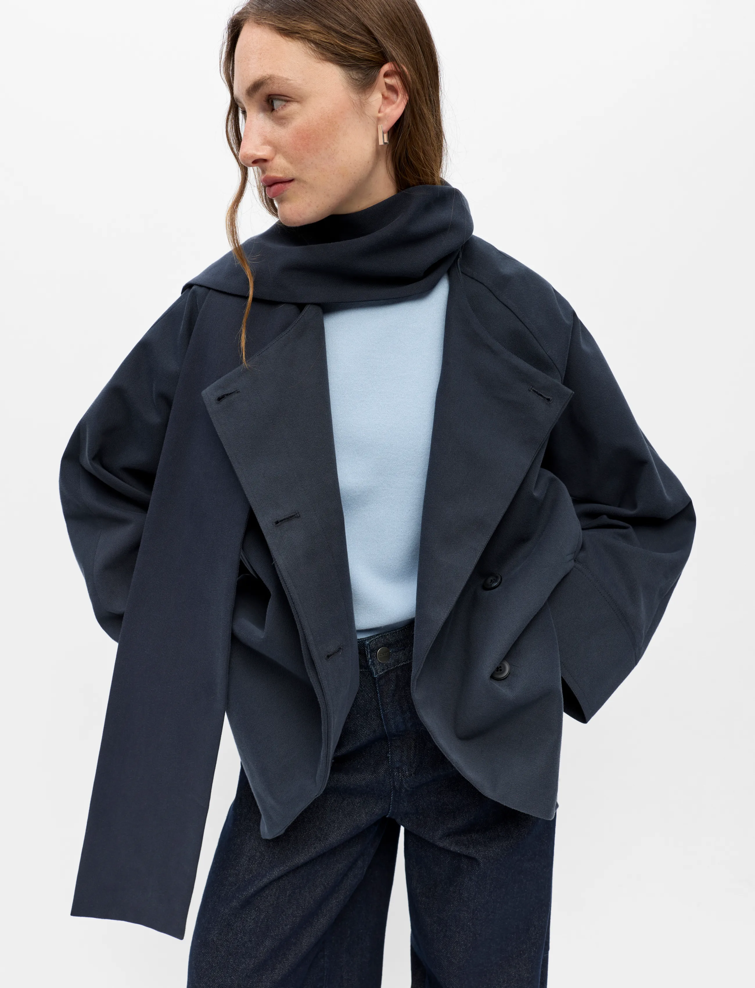 Object - OBJTELA L/S SCARF JACKET 146 - forårsjakker - sky captain - 5