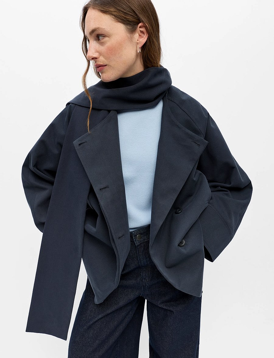 Object - OBJTELA L/S SCARF JACKET 146 - forårsjakker - sky captain - 5