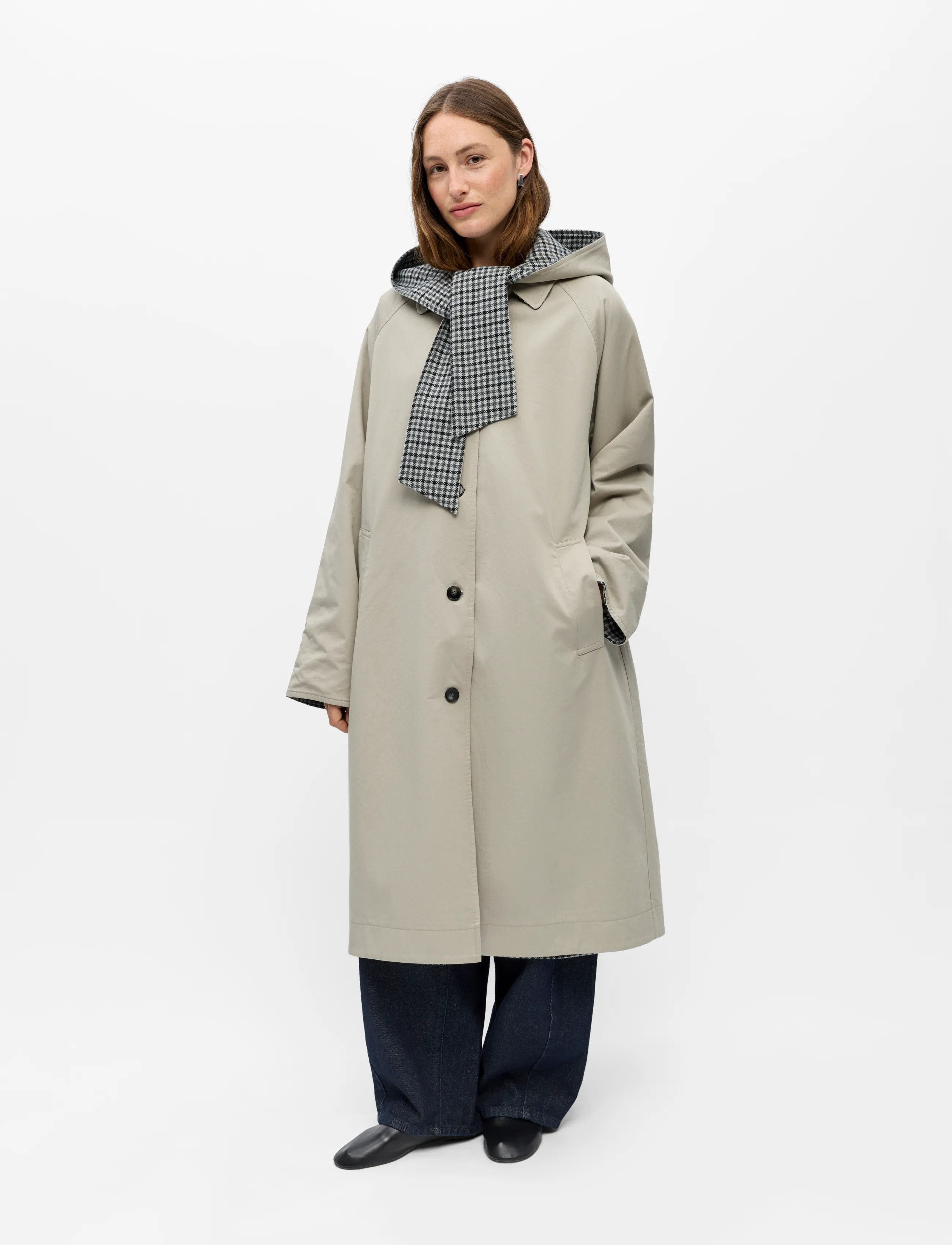 Object OBJHOLLY L/S LONG REVERSIBLE COAT NOOS - Kleidung - OPAL GRAY / grey