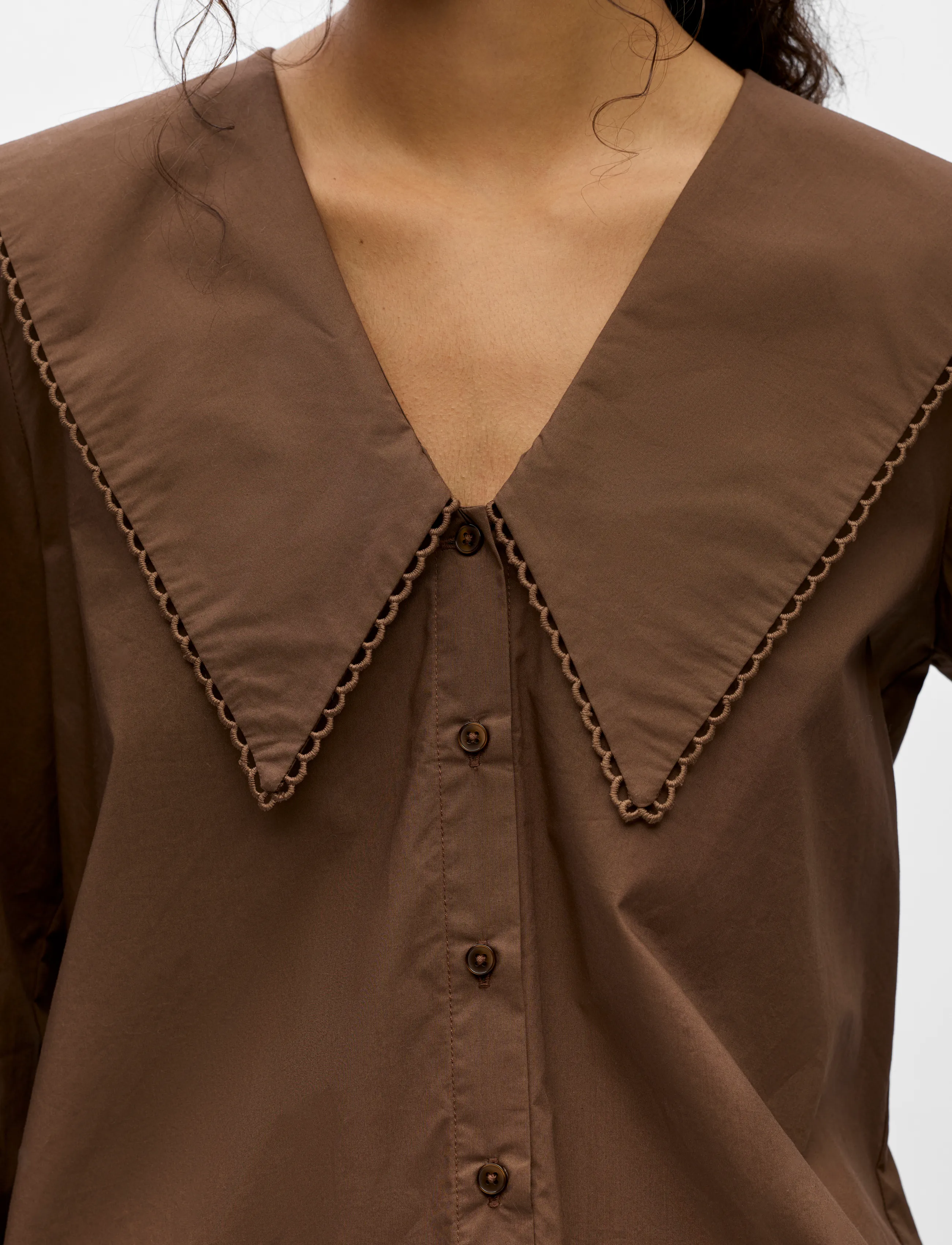 Object - OBJHOPE BIG COLLAR L/S RE SHIRT 146 - langærmede skjorter - carafe - 3