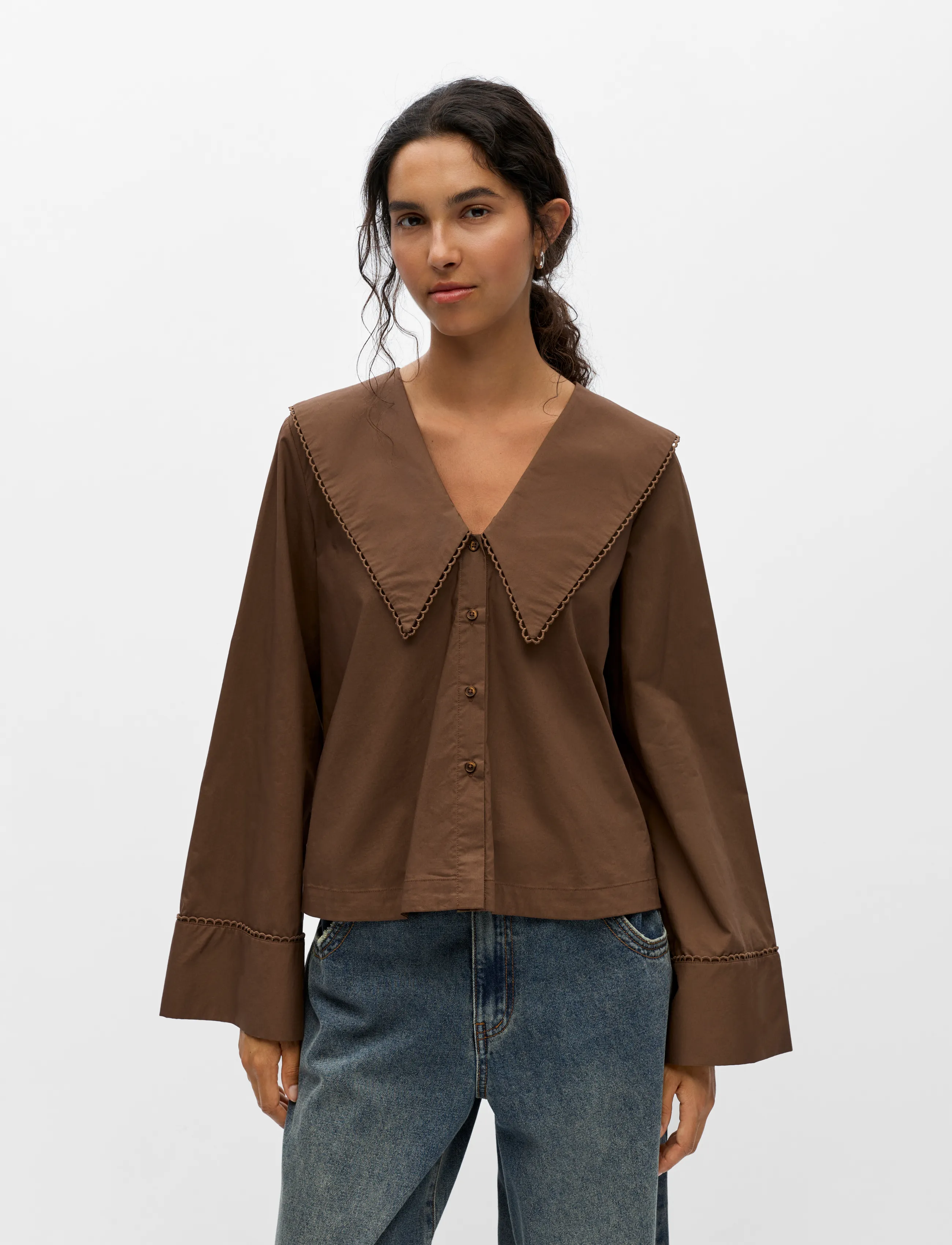 Object - OBJHOPE BIG COLLAR L/S RE SHIRT 146 - langærmede skjorter - carafe - 4