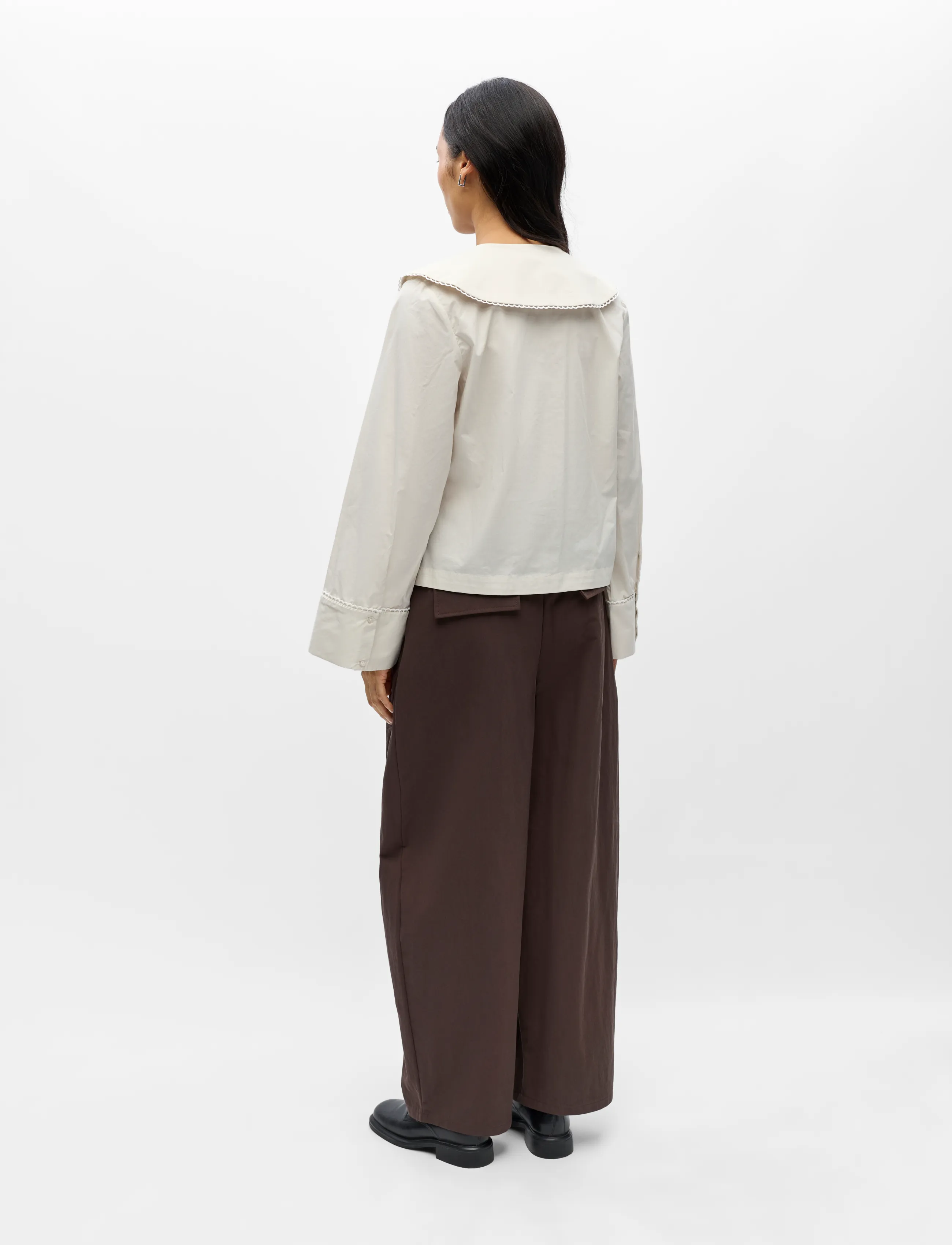 Object - OBJHOPE BIG COLLAR L/S RE SHIRT 146 - pikkade varrukatega särgid - cloud dancer - 2