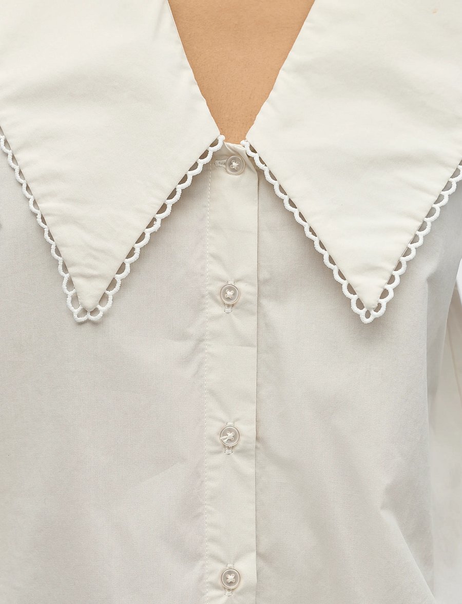 Object - OBJHOPE BIG COLLAR L/S RE SHIRT 146 - pikkade varrukatega särgid - cloud dancer - 4