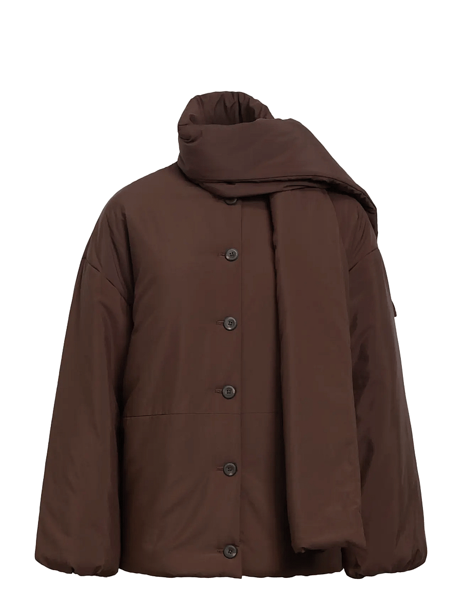 Object - OBJGEMMI L/S LO SCARF JACKET NOOS - talvejoped - seal brown - 1