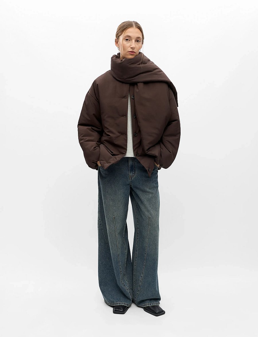 Object - OBJGEMMI L/S LO SCARF JACKET NOOS - talvejoped - seal brown - 0