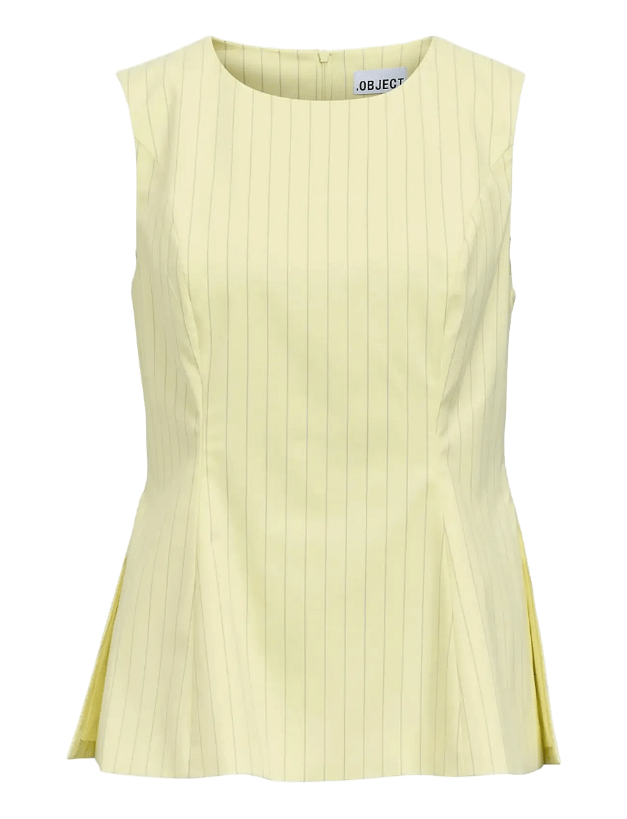 Object - OBJKASJA SL RE PEPLUM TOP E LE 26 - varrukateta pluusid - tender yellow - 1