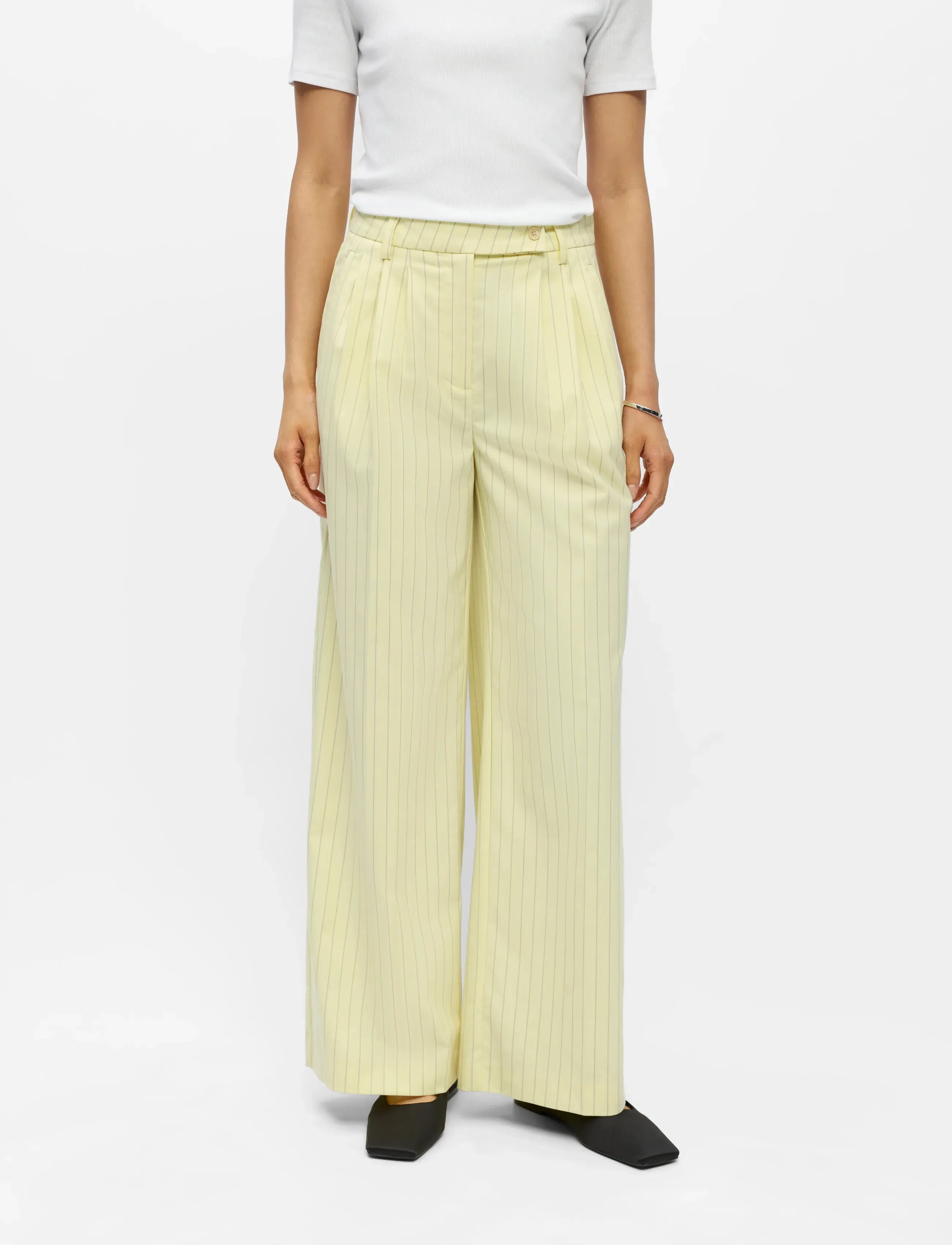 Object OBJKASJA HW LO WIDE PANT E LE 26 - Transitional Layering - TENDER YELLOW / yellow