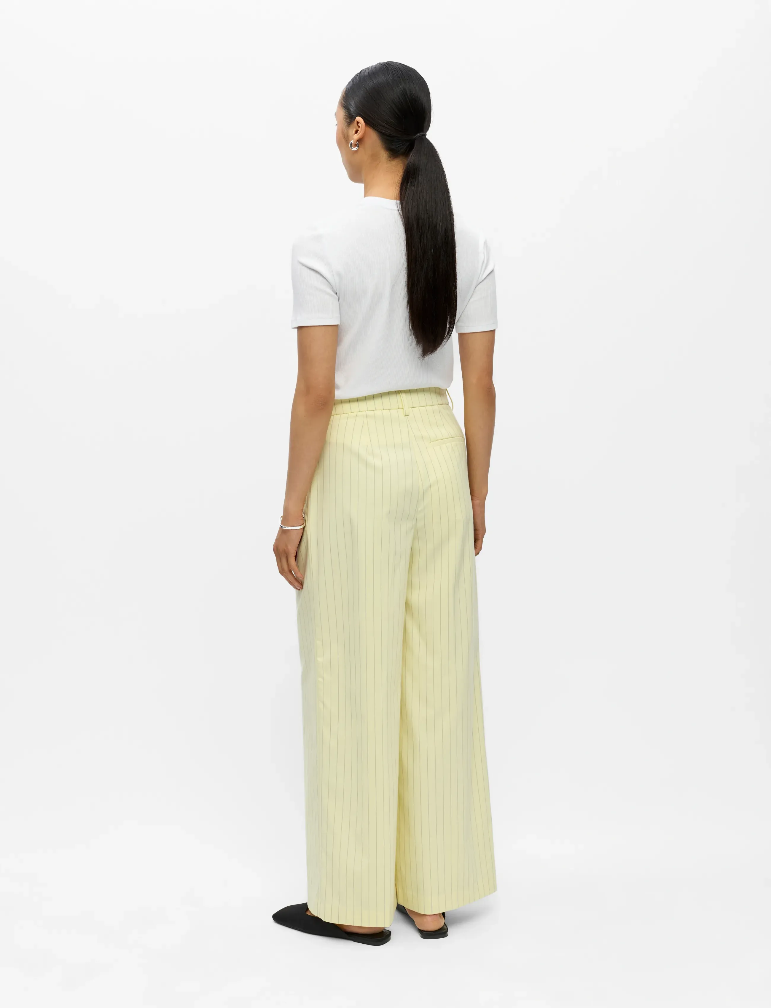 Object - OBJKASJA HW LO WIDE PANT E LE 26 - tender yellow - 2