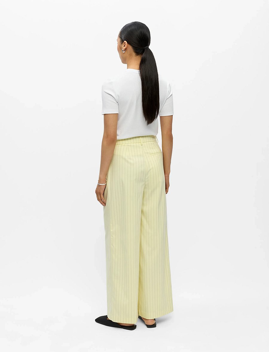 Object - OBJKASJA HW LO WIDE PANT E LE 26 - hosen mit weitem bein - tender yellow - 2