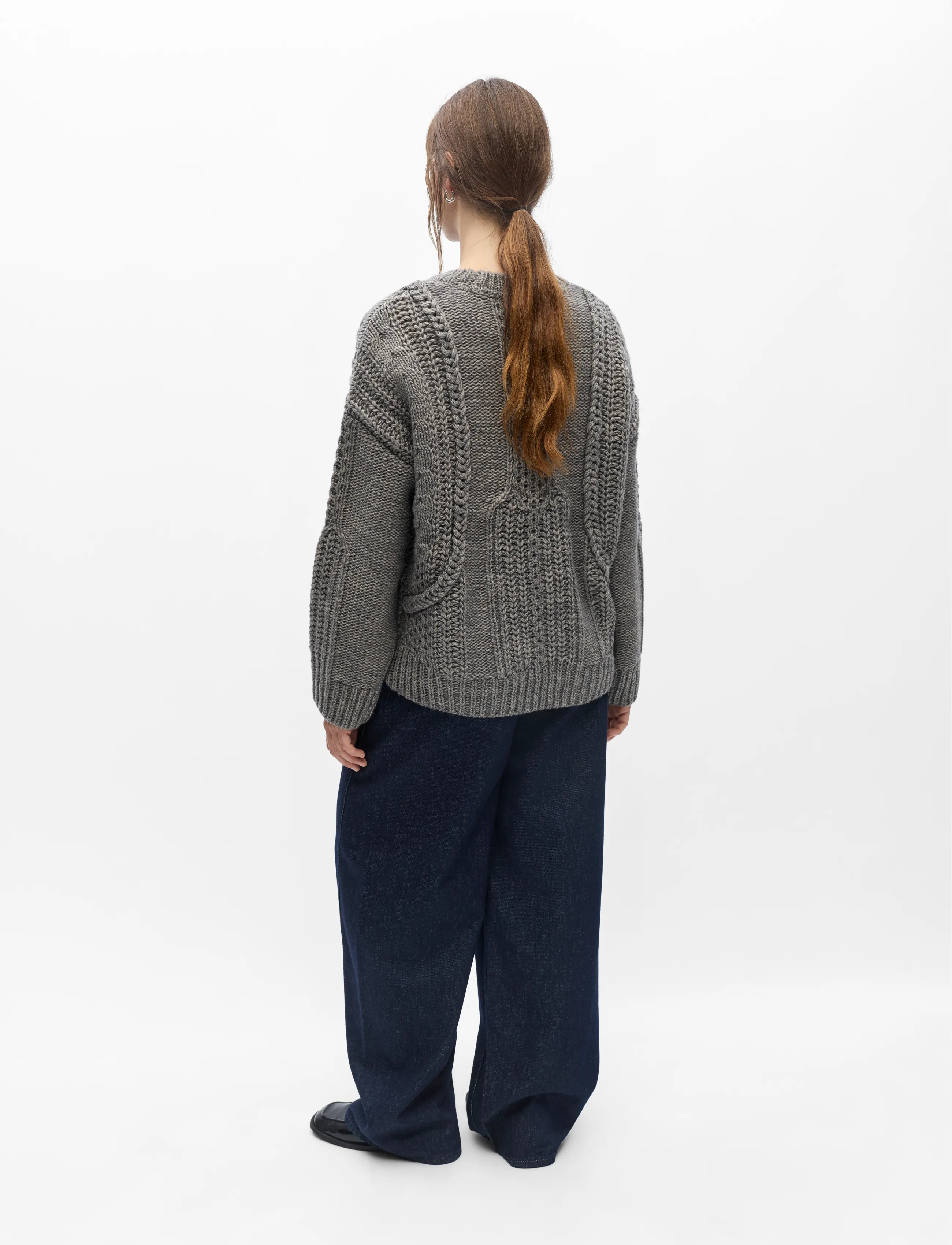 Object - OBJHINNA L/S RE KNIT PULLOVER 146 - pullover - medium grey melange - 2