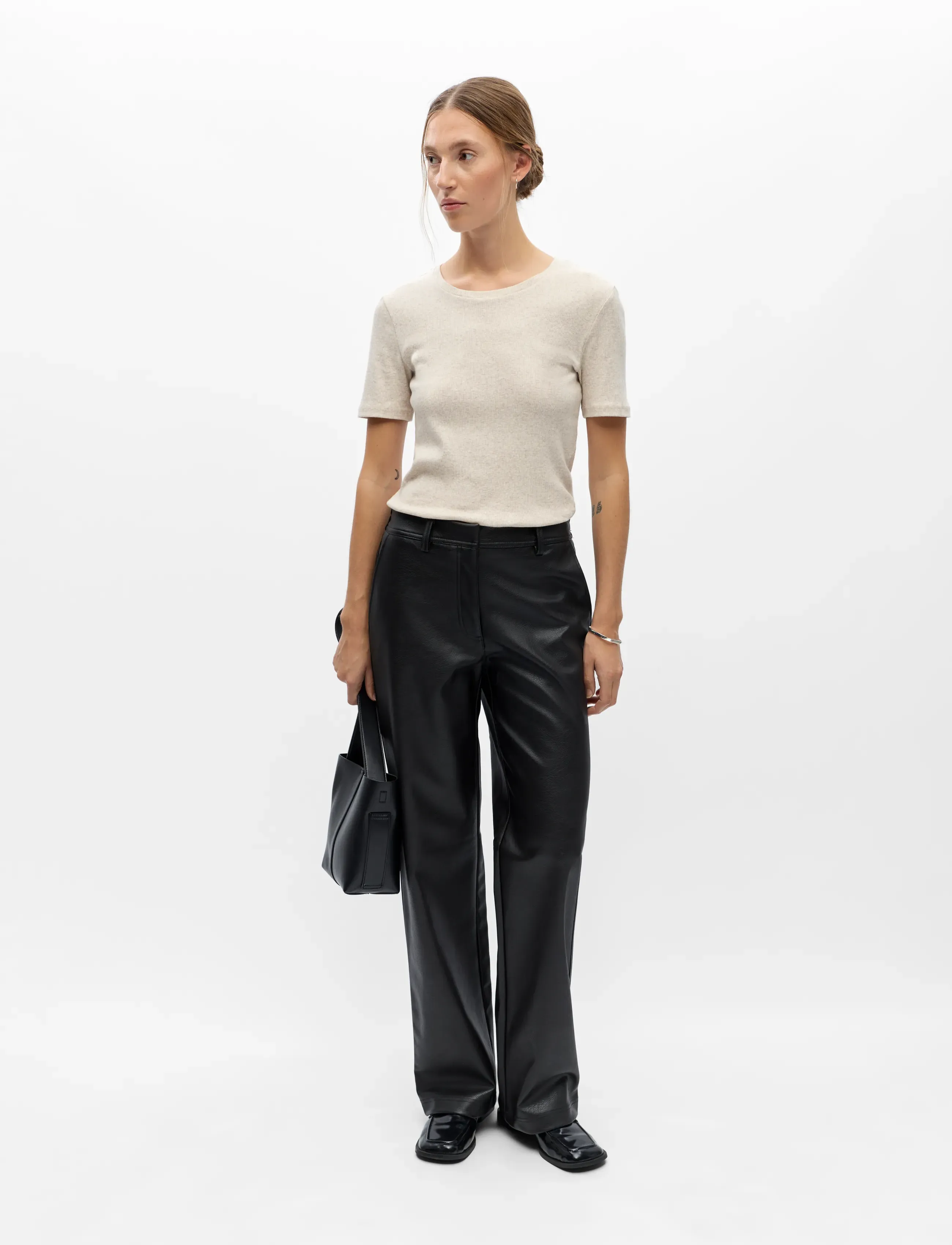 Object OBJLIVA MW WIDE PANTS NOOS - Hosen mit weitem Bein - BLACK / black