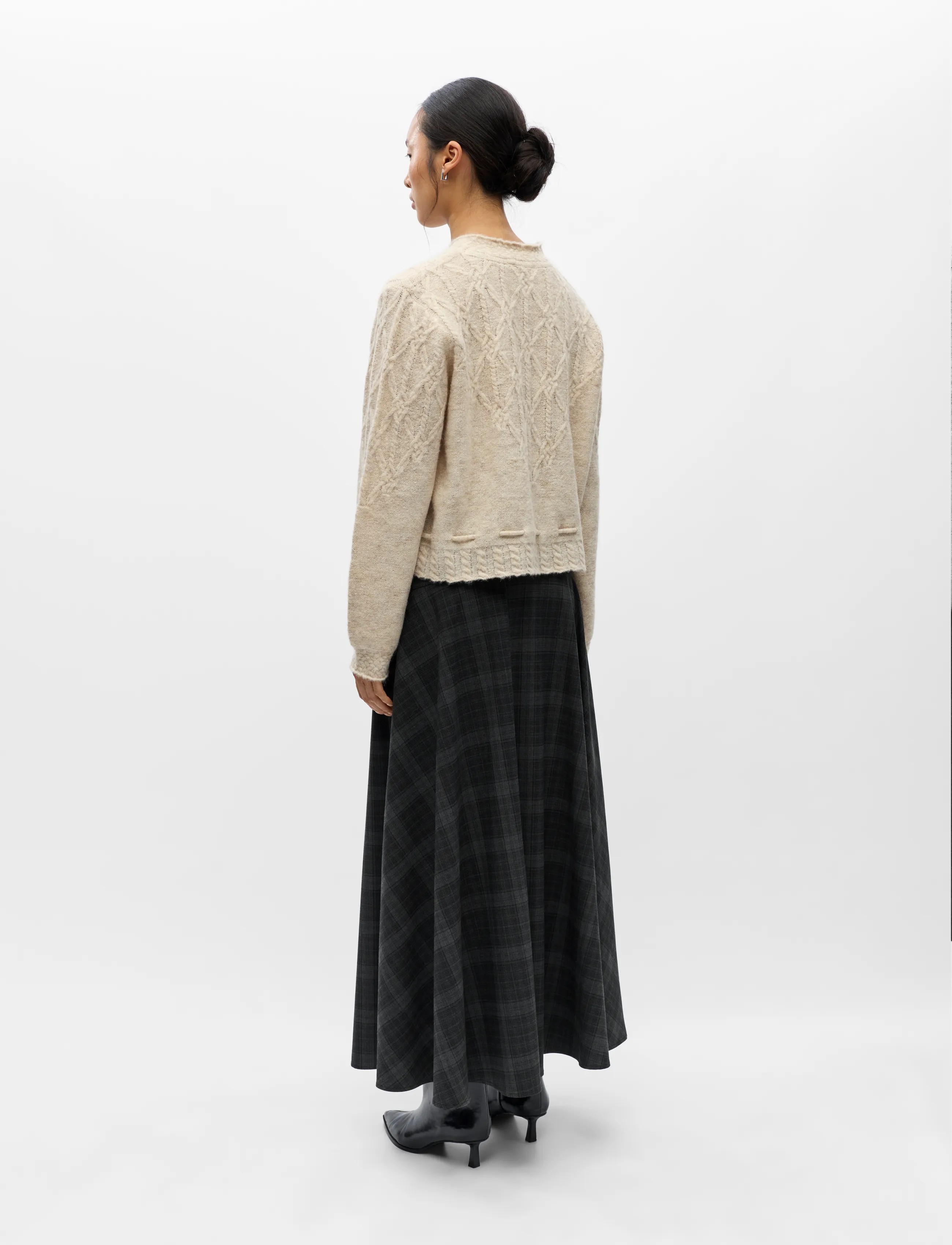 Object - OBJGUNVI L/S RE KNIT CARDIGAN NOOS - macadamia - 2
