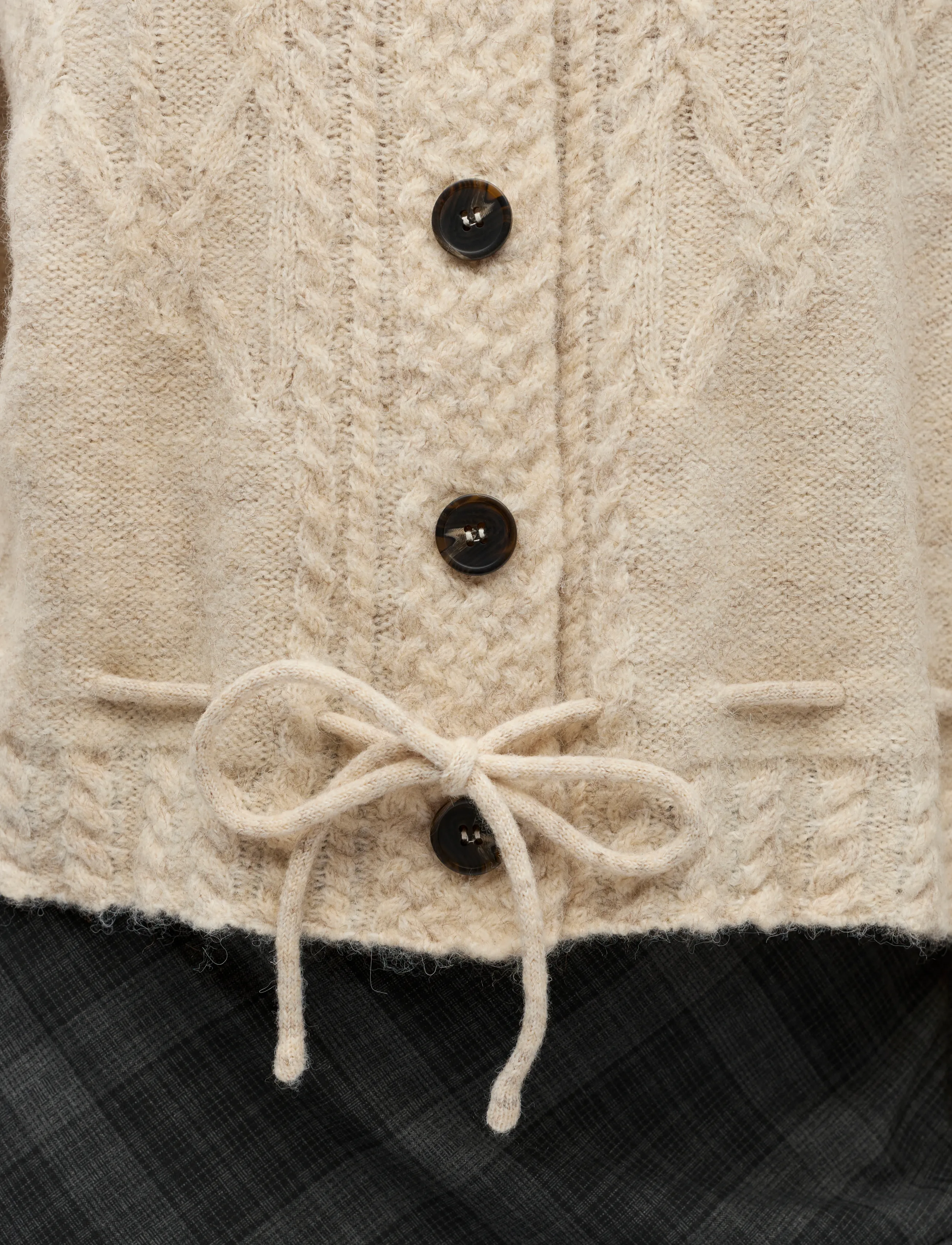 Object - OBJGUNVI L/S RE KNIT CARDIGAN NOOS - macadamia - 4