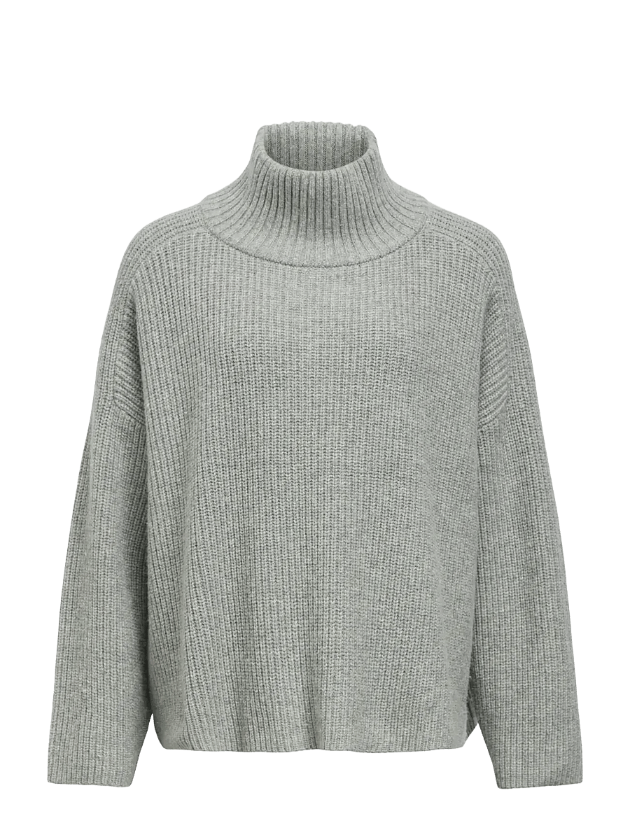 Object - OBJFIPPI L/S OZ KNIT PULLOVER 146 - kampsunid - medium grey melange - 1