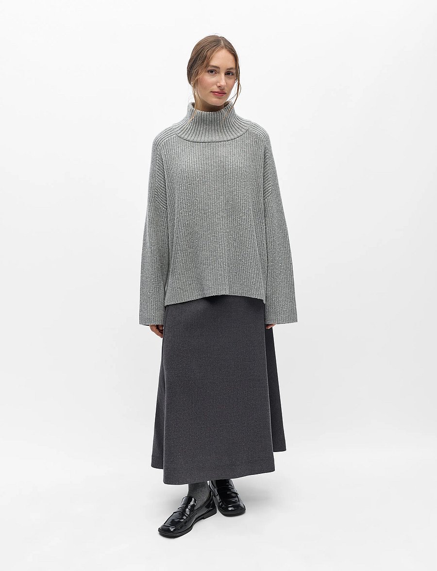 Object - OBJFIPPI L/S OZ KNIT PULLOVER 146 - kampsunid - medium grey melange - 0