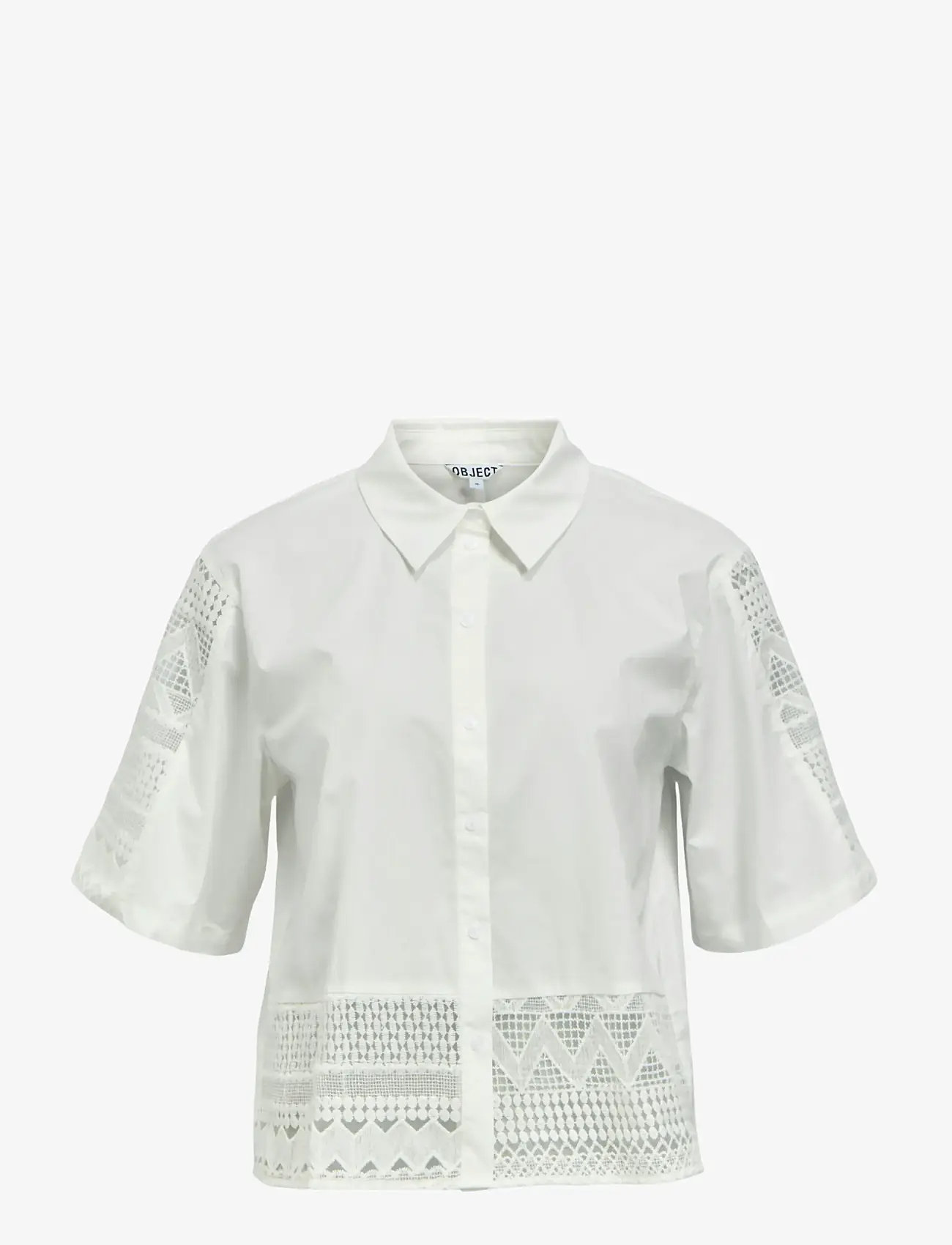 Object - OBJNUNA 2/4  LO SHIRT E HS 26 - lühikeste varrukatega särgid - bright white - 0