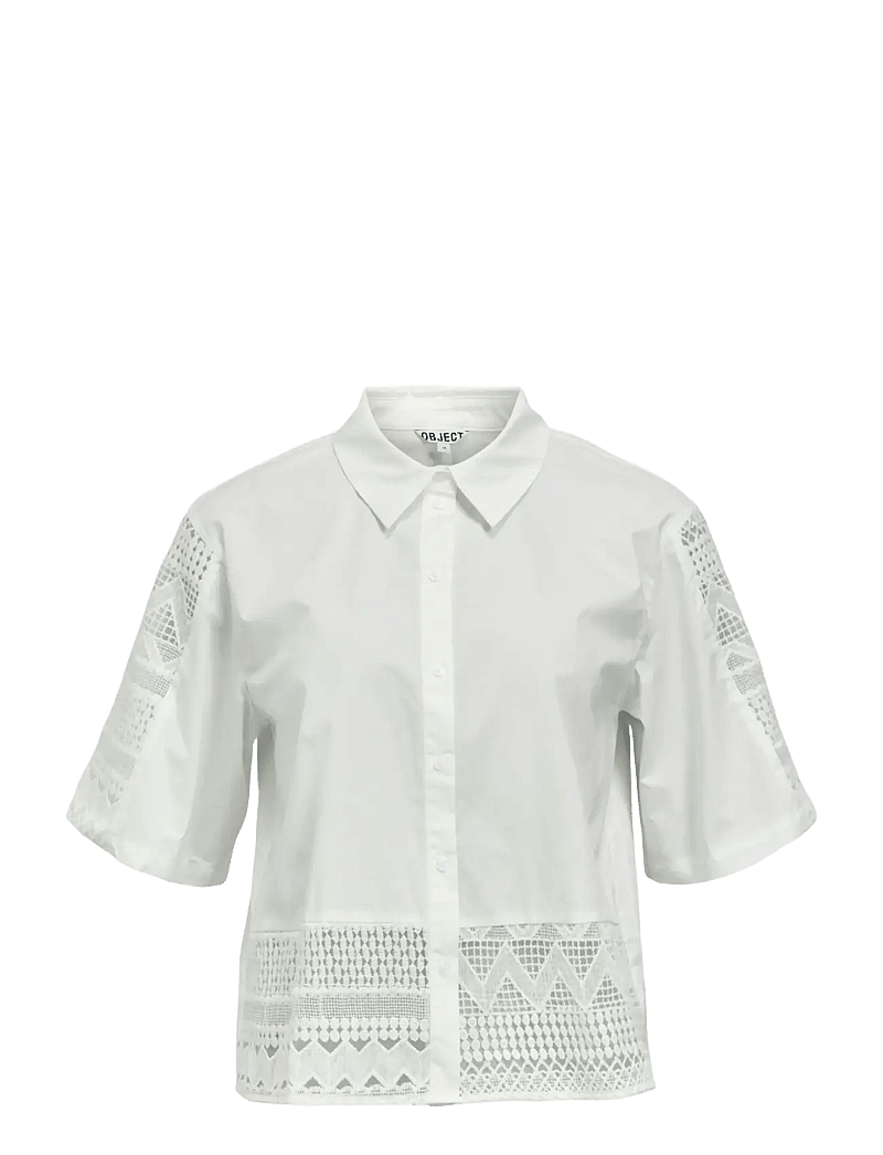 Object - OBJNUNA 2/4 LO SHIRT E HS 26 - lühikeste varrukatega särgid - bright white - 0