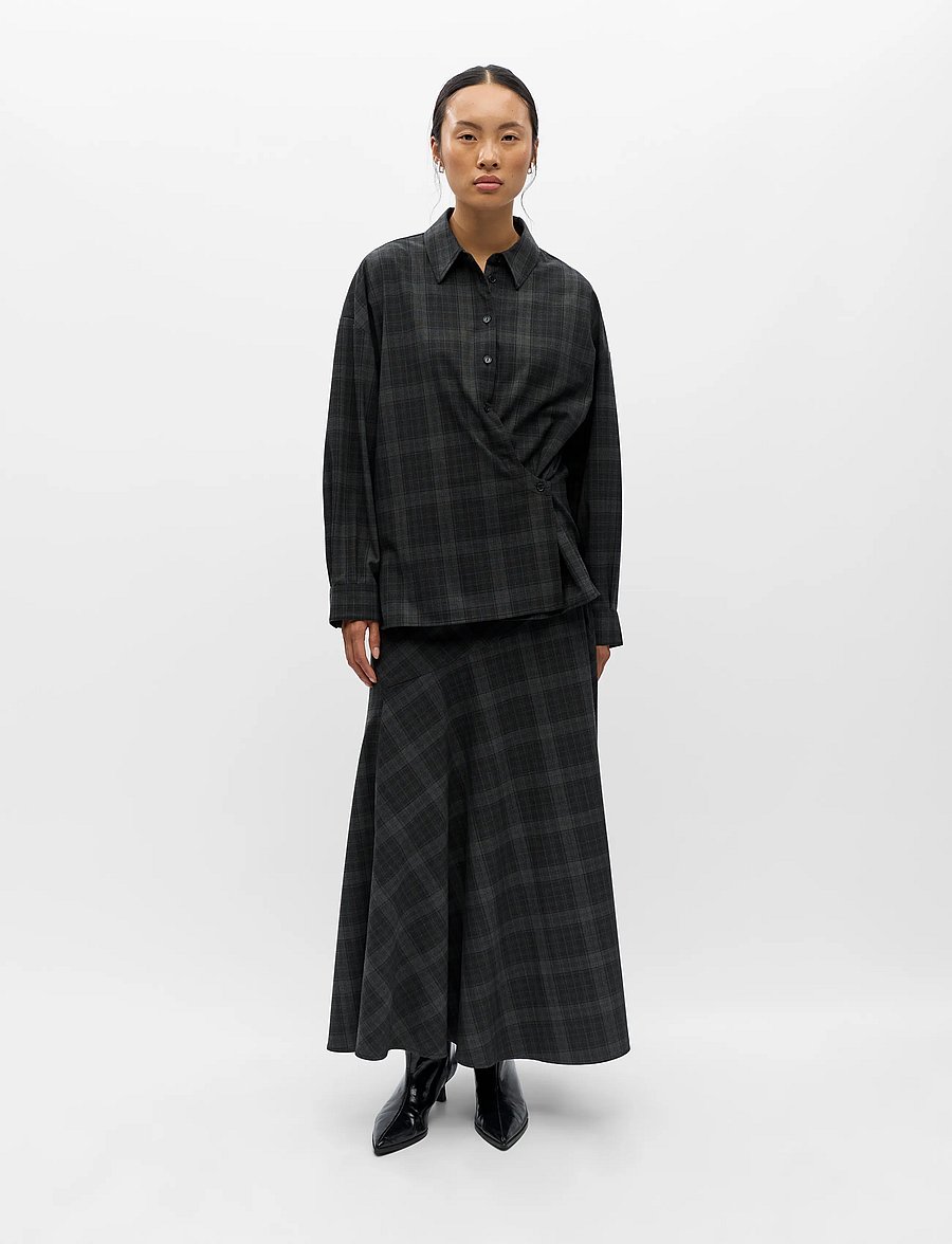 Object - OBJDIENA L/S RE SHIRT 146 - langærmede skjorter - black - 0
