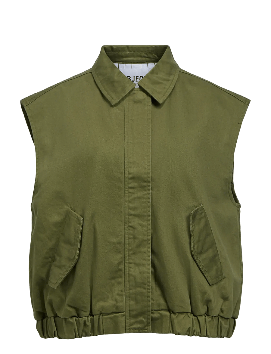 Object - OBJNANDA S/L LO WAISTCOAT 146 - forårsjakker - bronze green - 1