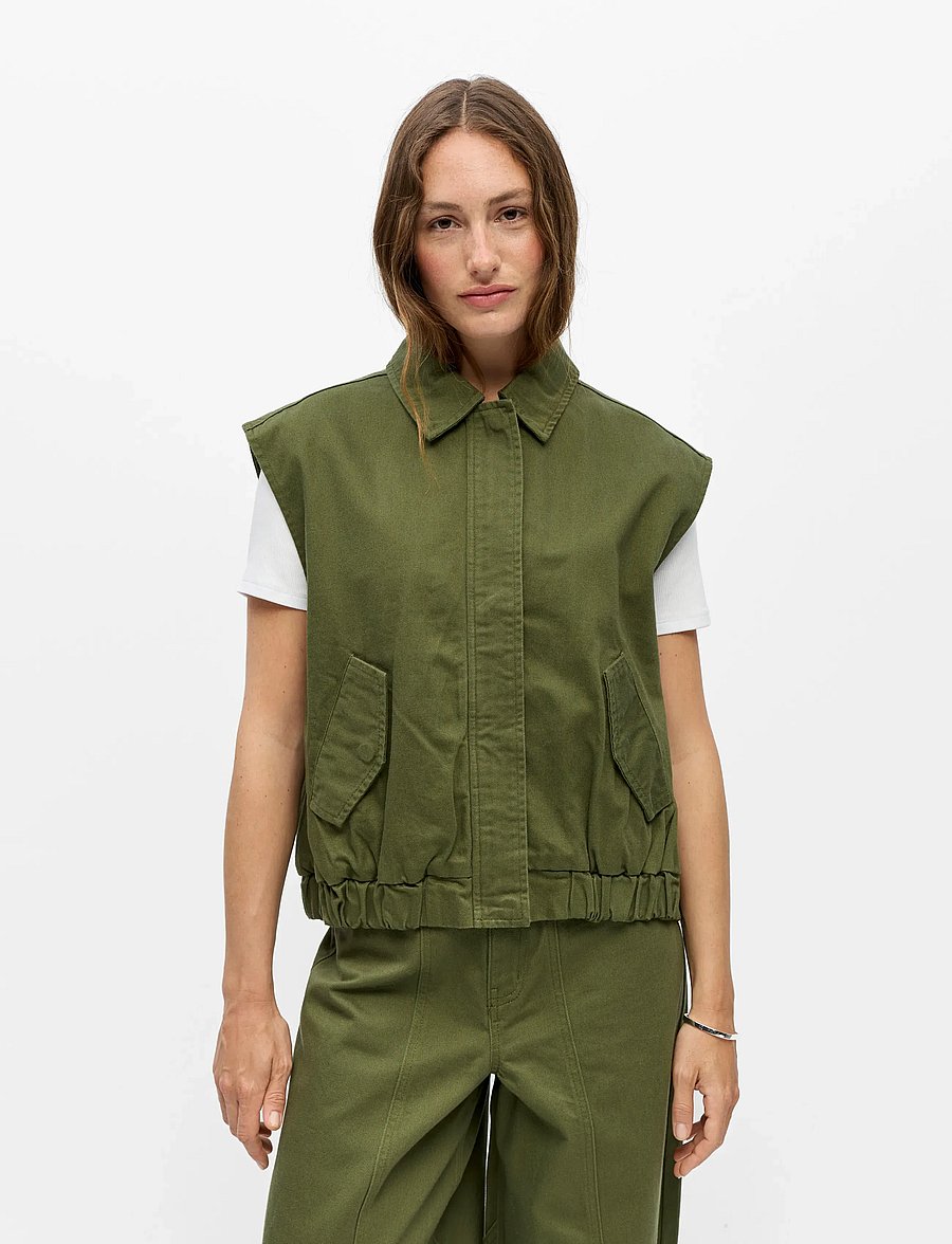 Object - OBJNANDA S/L LO WAISTCOAT 146 - forårsjakker - bronze green - 0