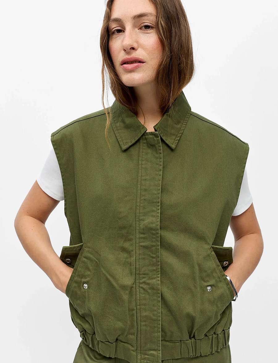 Object - OBJNANDA S/L LO WAISTCOAT 146 - forårsjakker - bronze green - 4