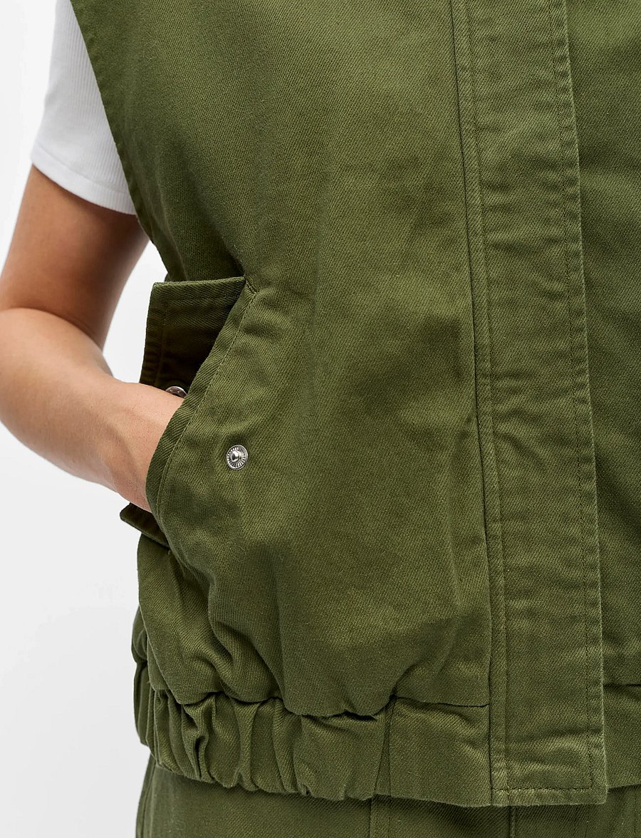 Object - OBJNANDA S/L LO WAISTCOAT 146 - forårsjakker - bronze green - 5