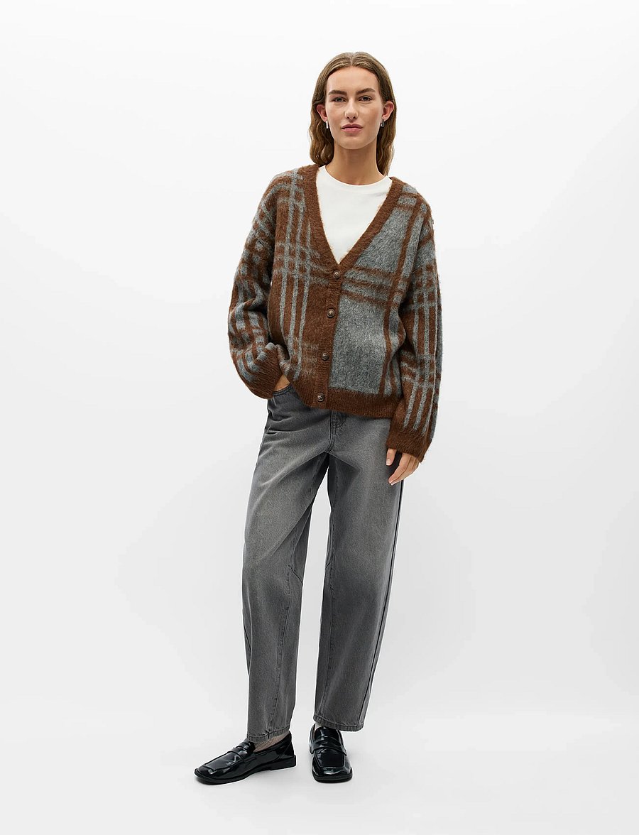 Object - OBJPIPSY L/S LO KNIT CARDIGAN 146 - carafe - 0