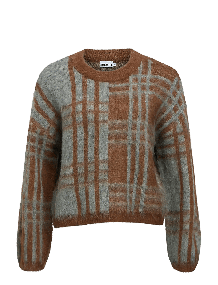 Object - OBJPIPSY L/S RE KNIT PULLOVER 146 - kampsunid - carafe - 1