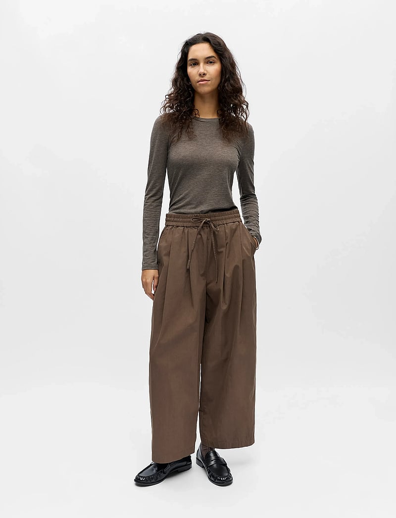 Object - OBJBERTA MW BARREL PANT E DIV - barrel-hosen - seal brown - 0