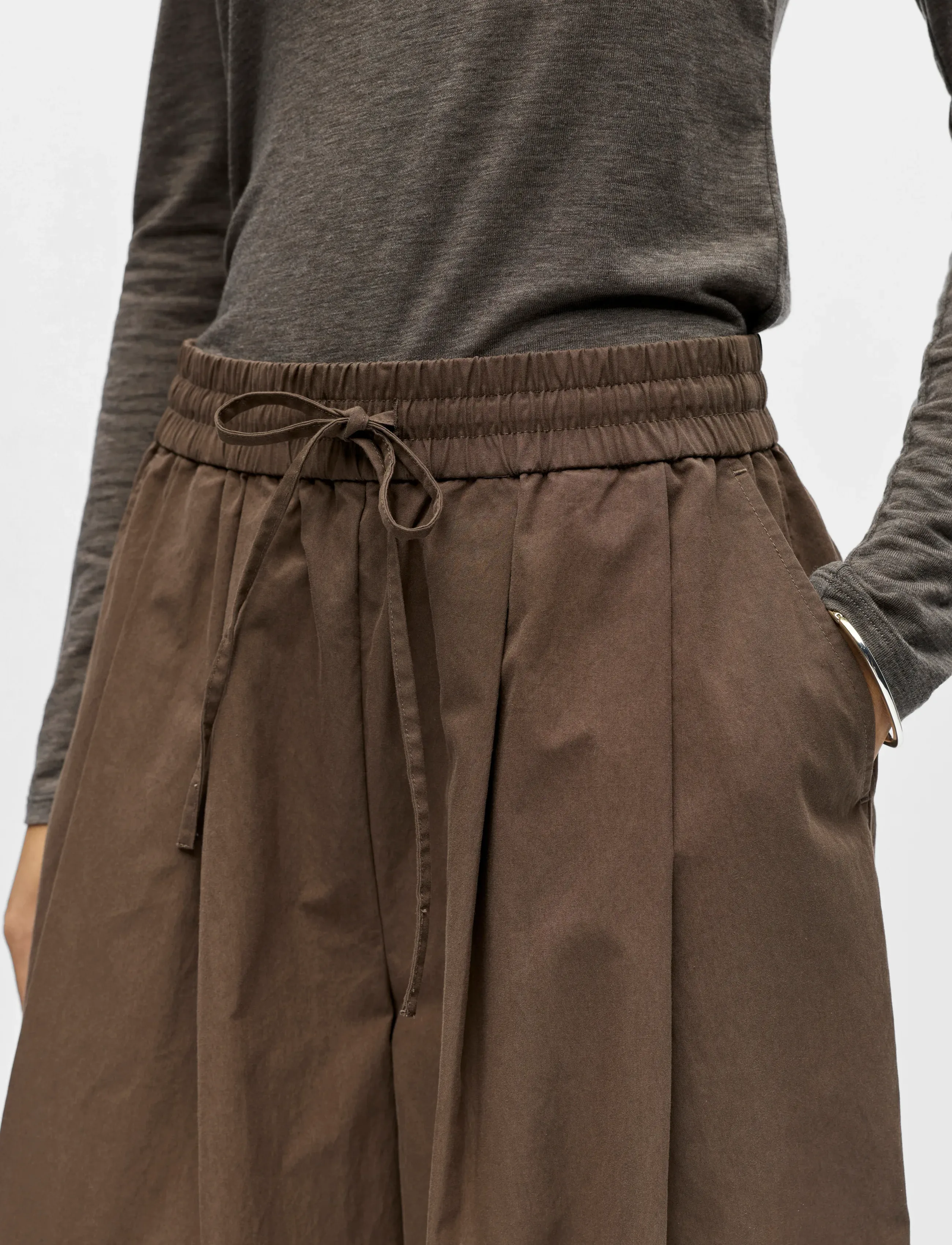 Object - OBJBERTA MW BARREL PANT E DIV - barrel trousers - seal brown - 4