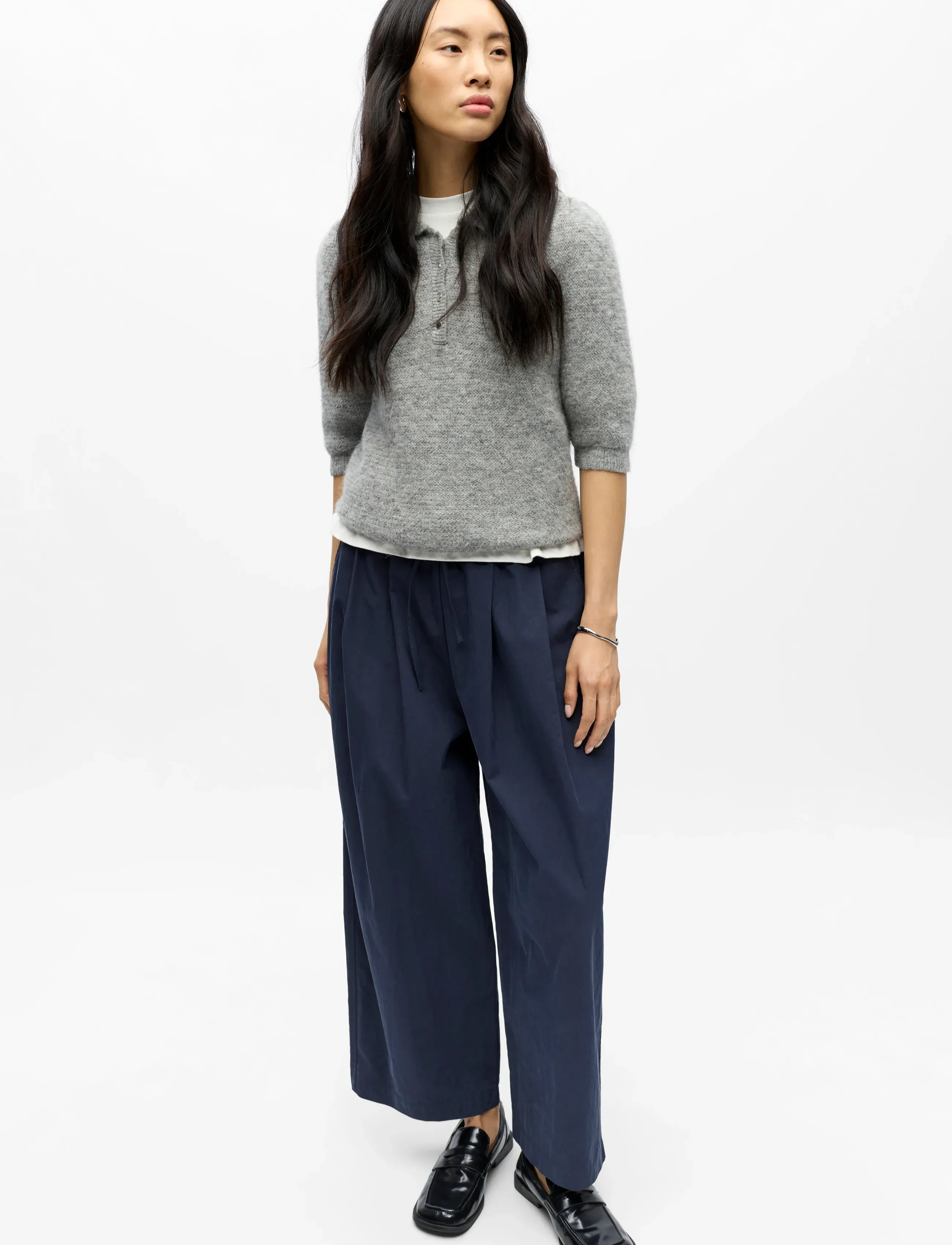 Object - OBJBERTA MW BARREL PANT E DIV - hosen mit geradem bein - sky captain - 3