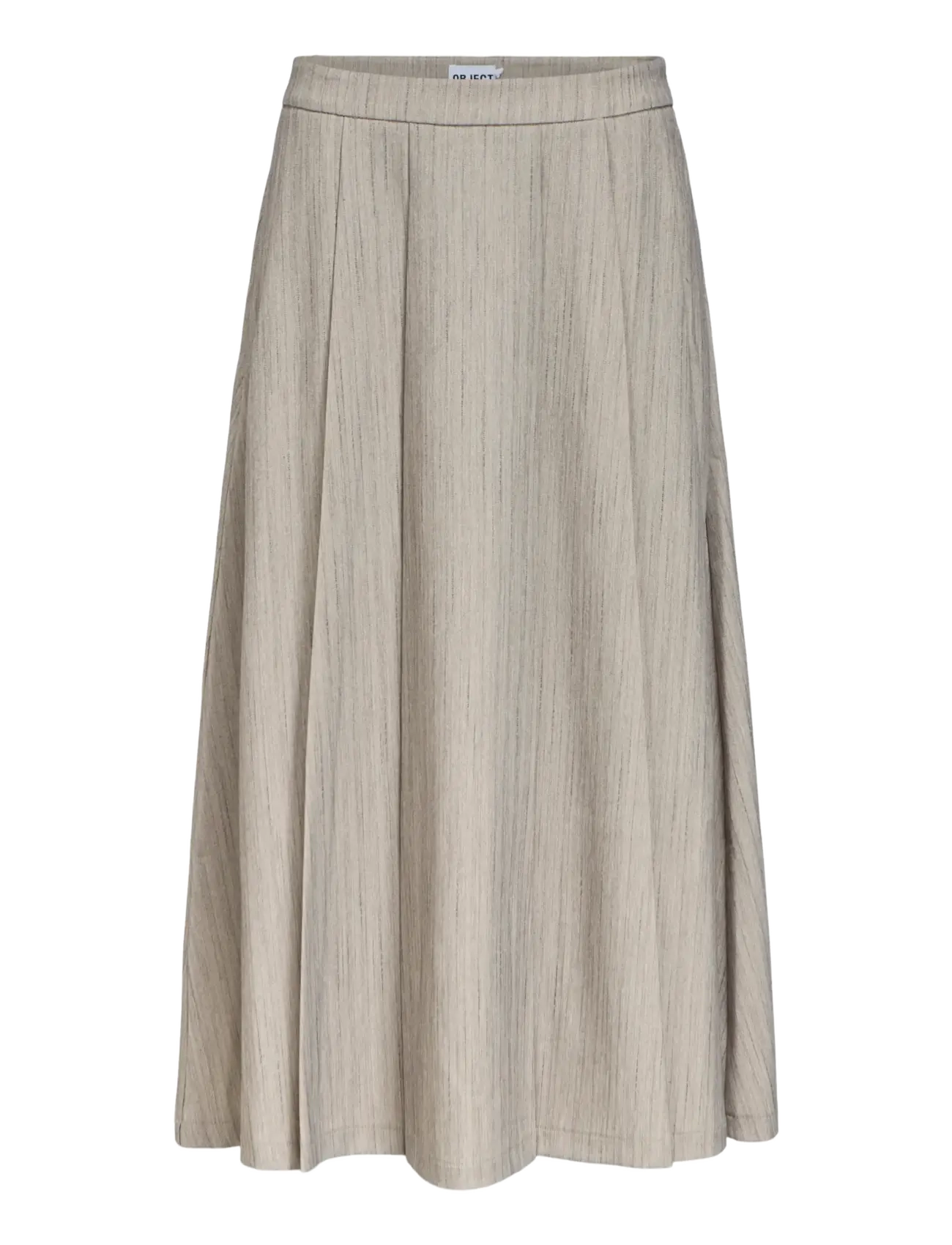 Object OBJNIMRA MW PLEAT MIDI SKIRT 146 - Kleidung - LIGHT GREY MELANGE / grey