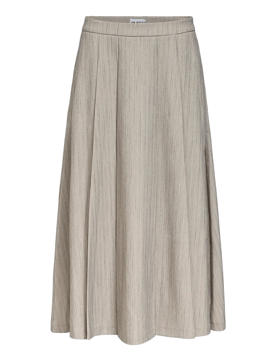 Object - OBJNIMRA MW PLEAT MIDI SKIRT 146 - plisseeritud seelikud - light grey melange - 1