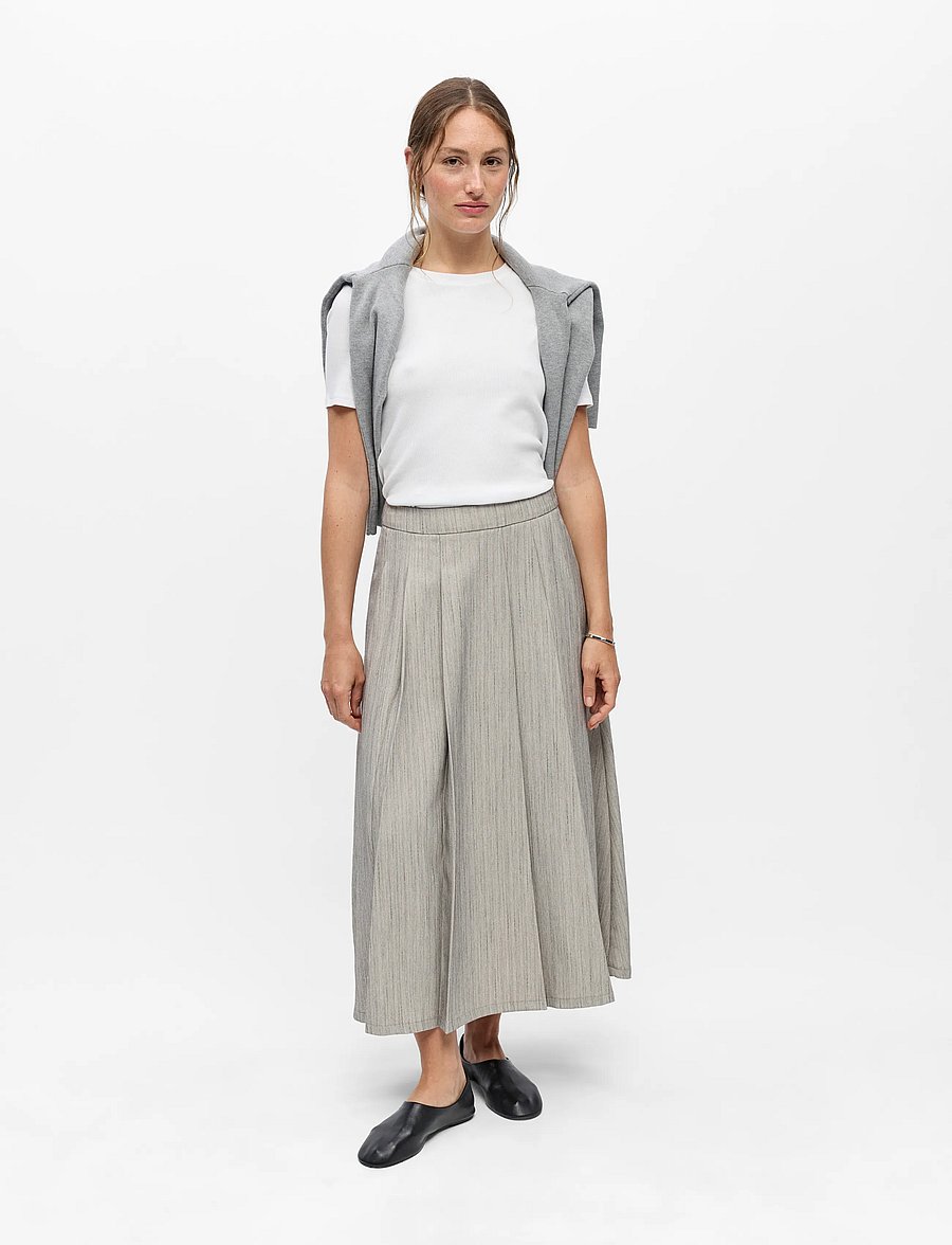 Object - OBJNIMRA MW PLEAT MIDI SKIRT 146 - plisseeritud seelikud - light grey melange - 0